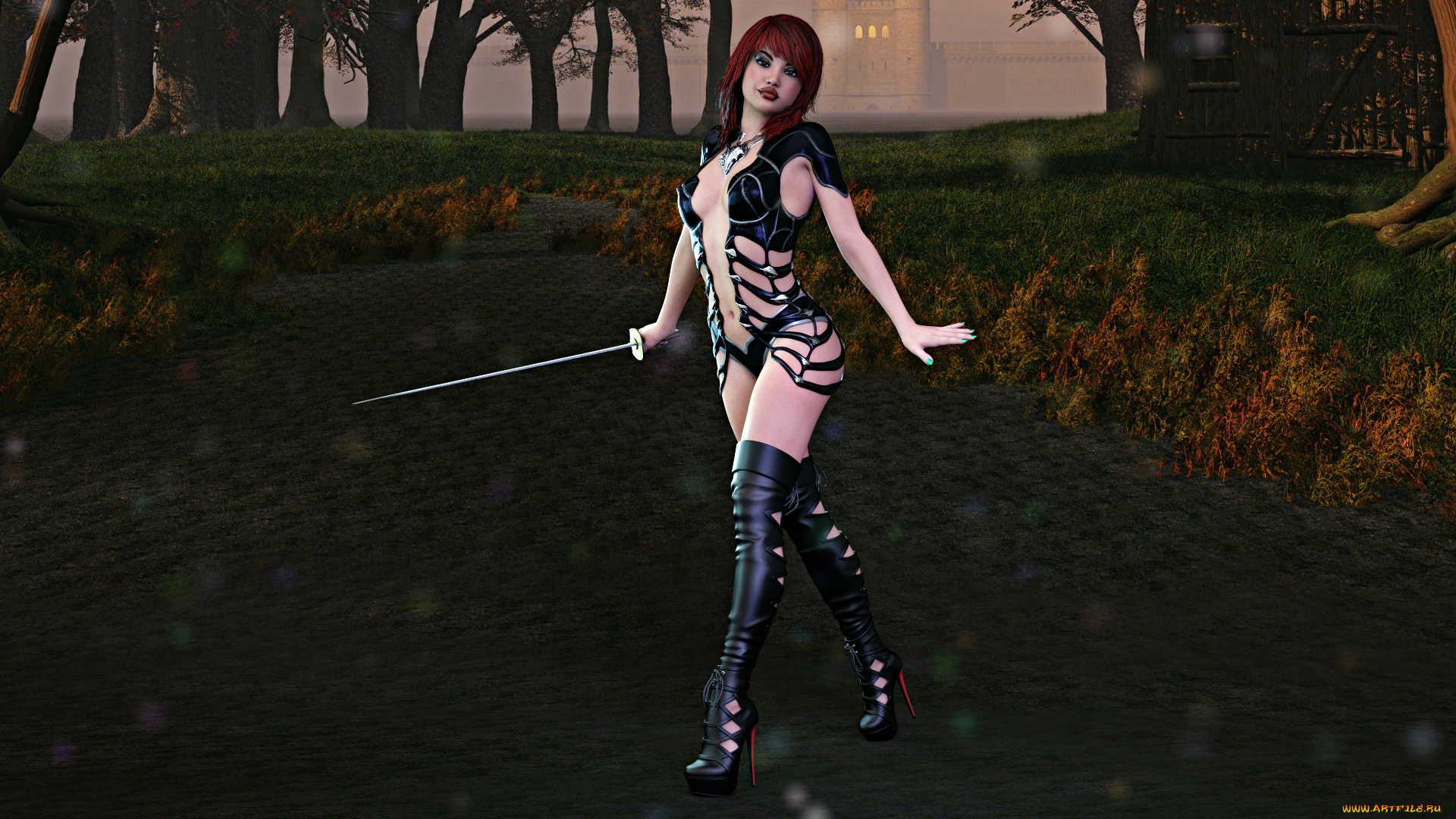 3д, графика, амазонки, , amazon, фон, взгляд, девушка