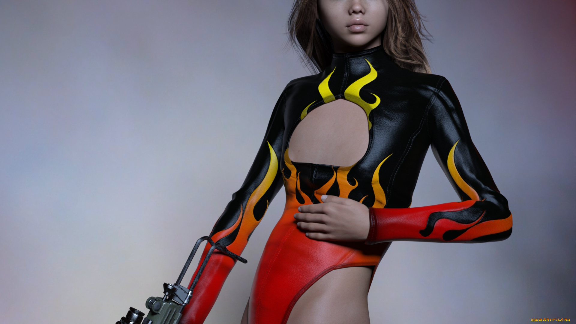 3д, графика, фантазия, , fantasy, девушка, взгляд, фон