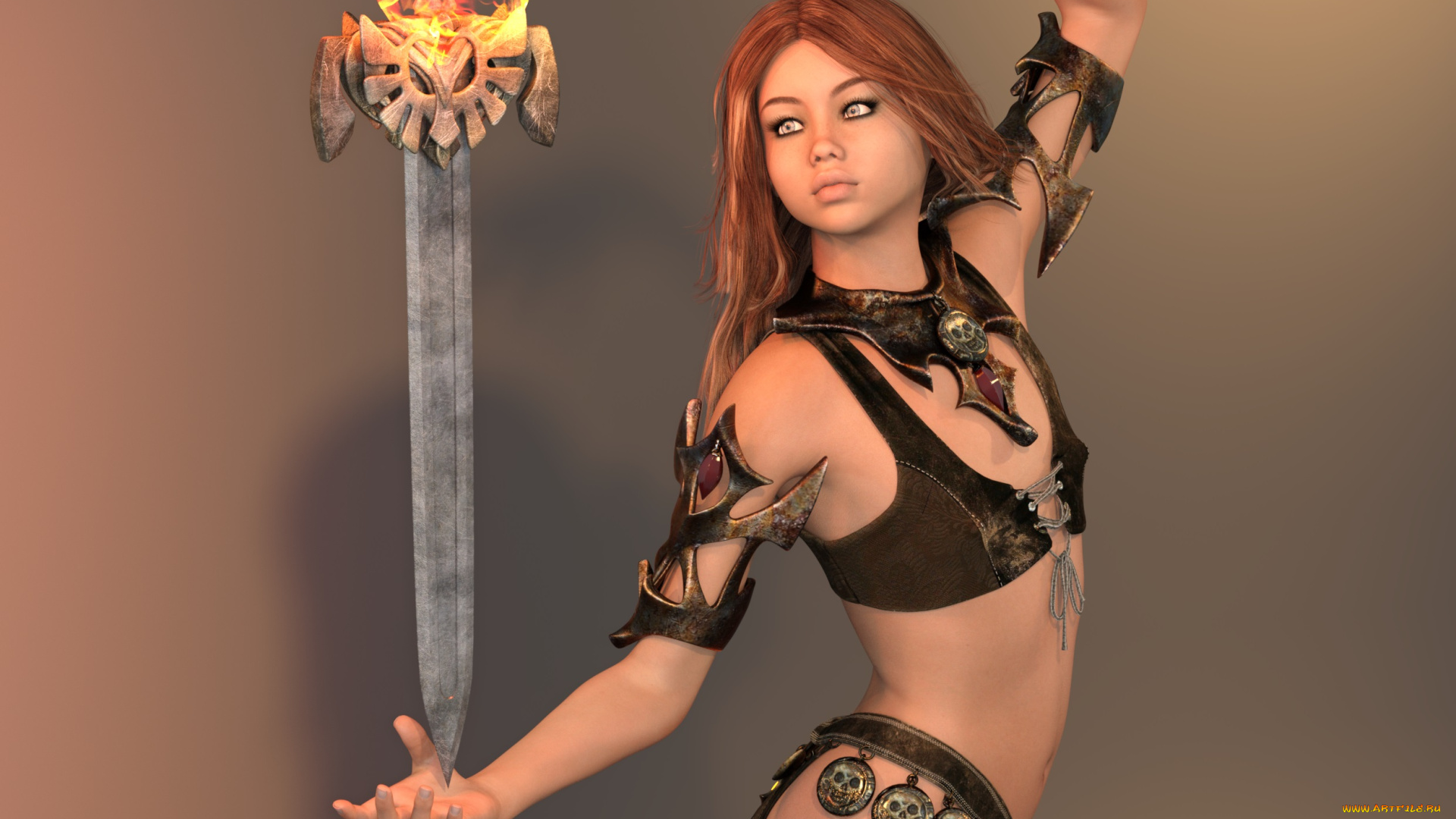 3д, графика, фантазия, , fantasy, фон, взгляд, девушка