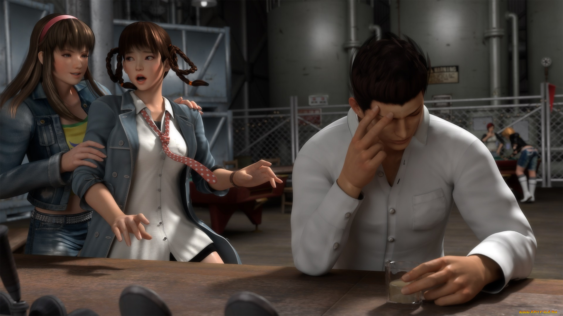 3д, графика, люди, , people, фон, взгляд, девушки