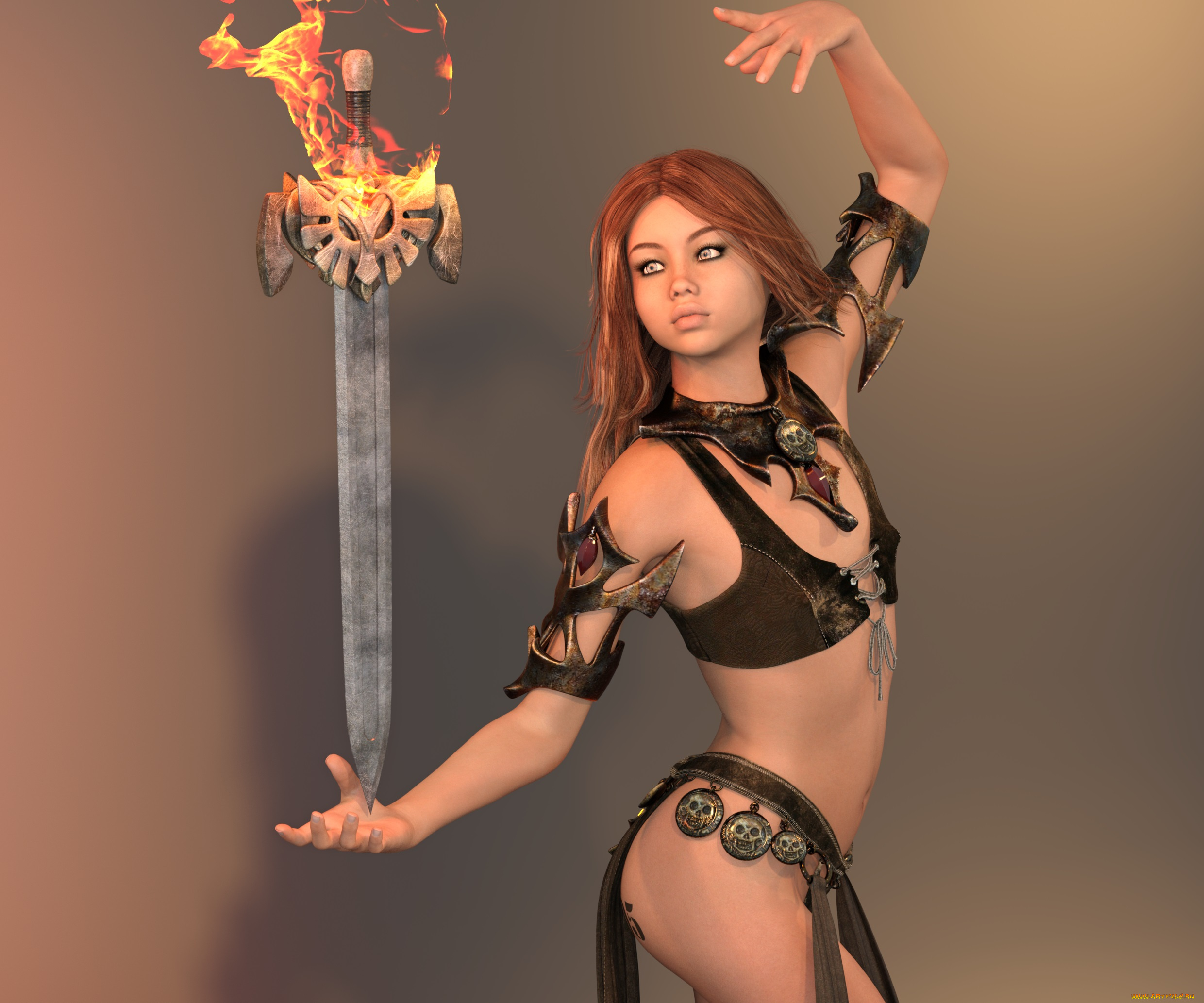 3д, графика, фантазия, , fantasy, фон, взгляд, девушка