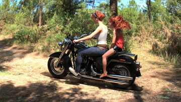 Картинка 3д+графика люди-авто мото+ people-+car+ +moto взгляд девушки фон