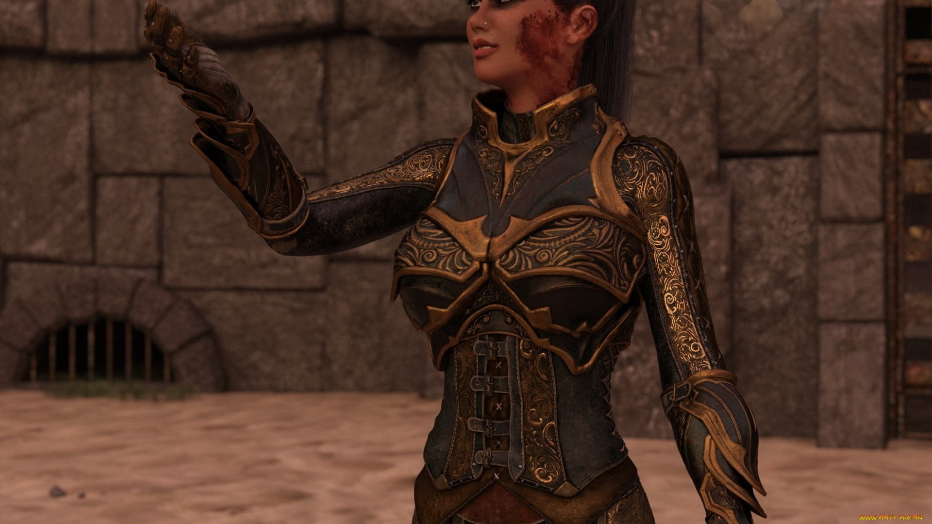 3д, графика, фантазия, , fantasy, девушка, взгляд, фон