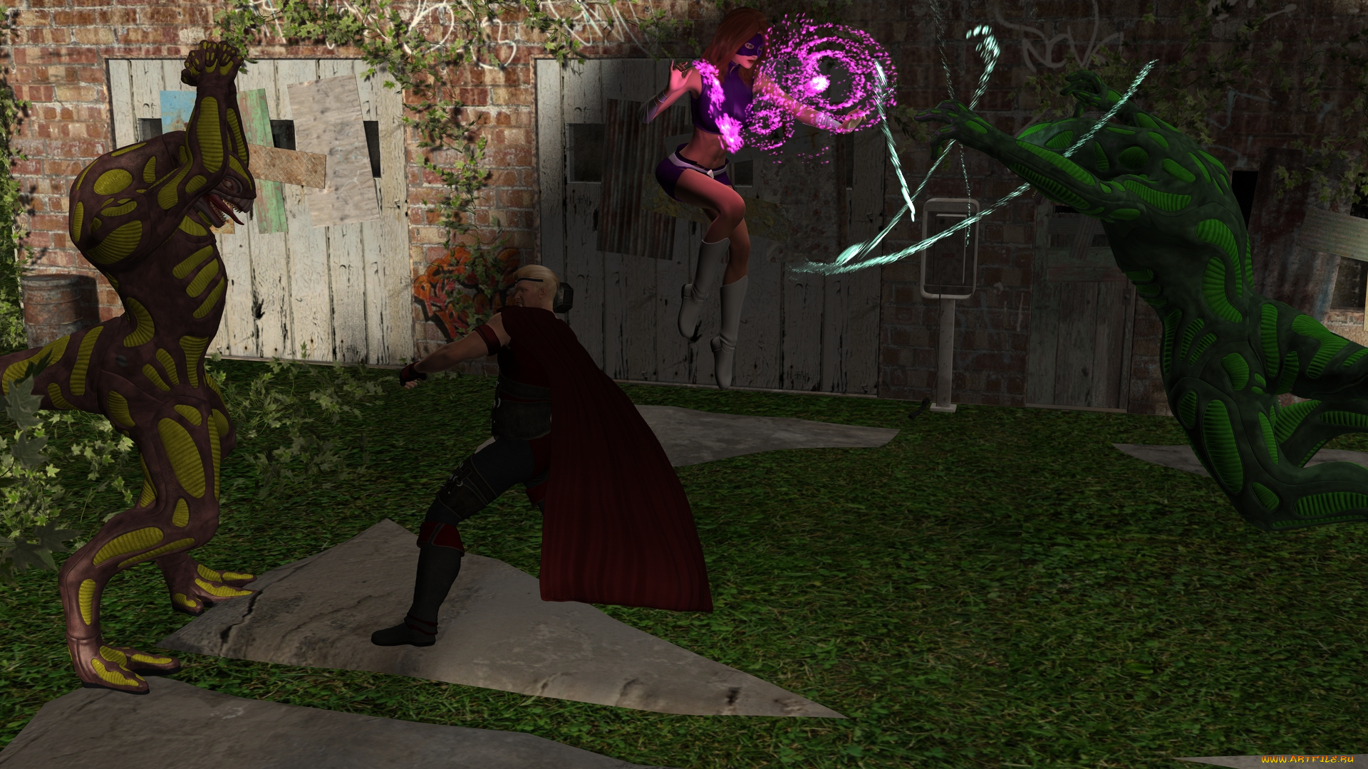 3д, графика, фантазия, , fantasy, девушки, взгляд, фон