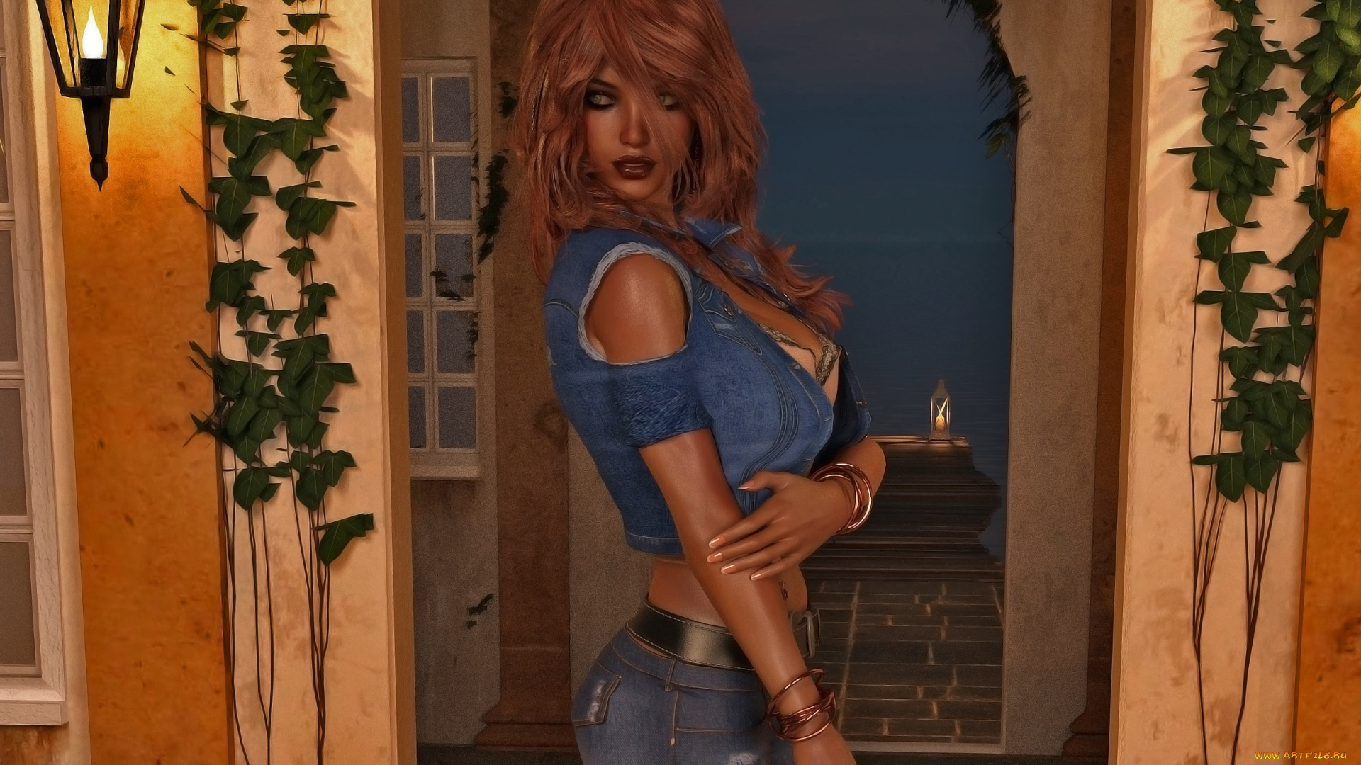 3д, графика, люди, , people, девушка, взгляд, фон