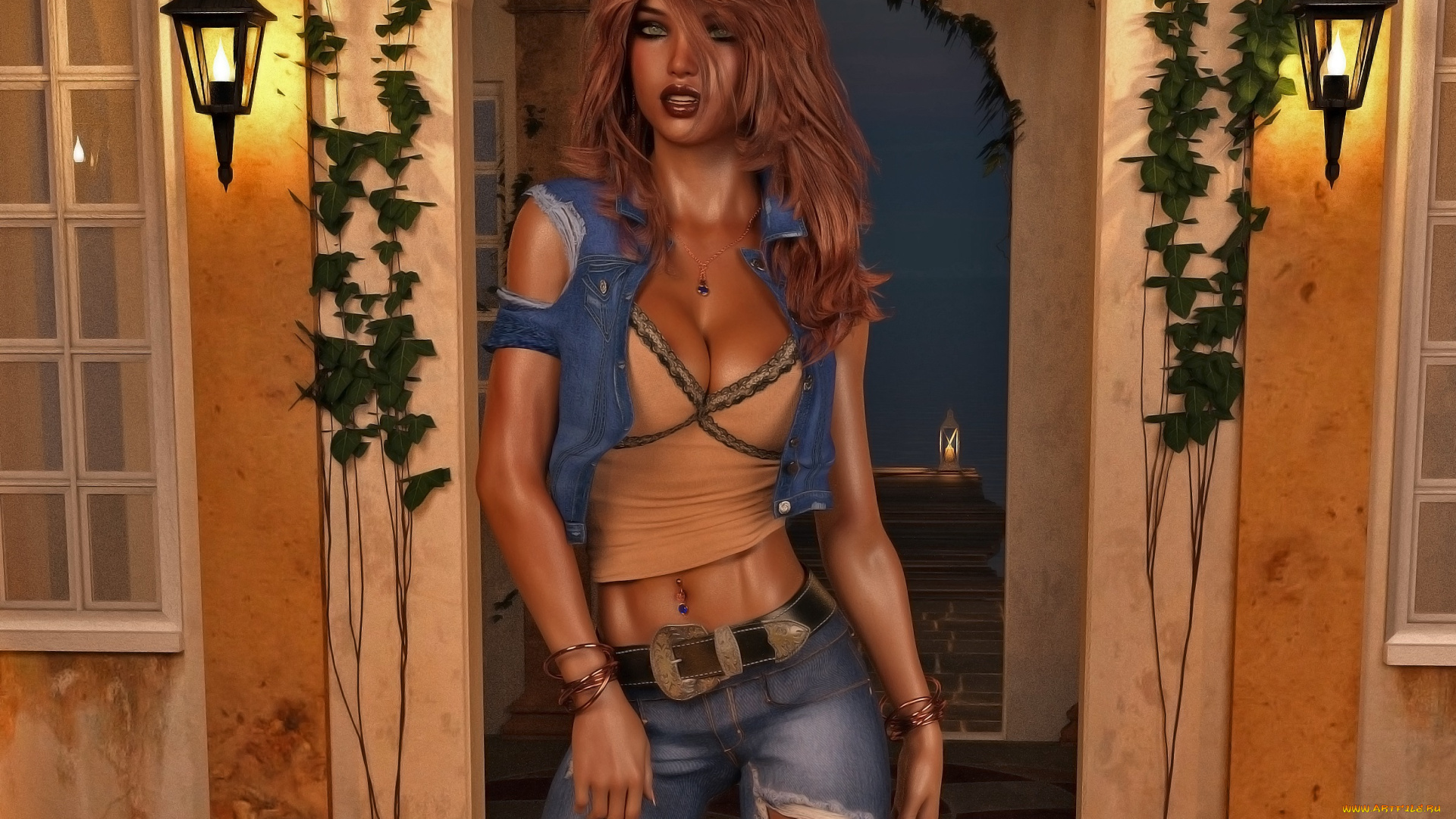 3д, графика, люди, , people, девушка, взгляд, фон