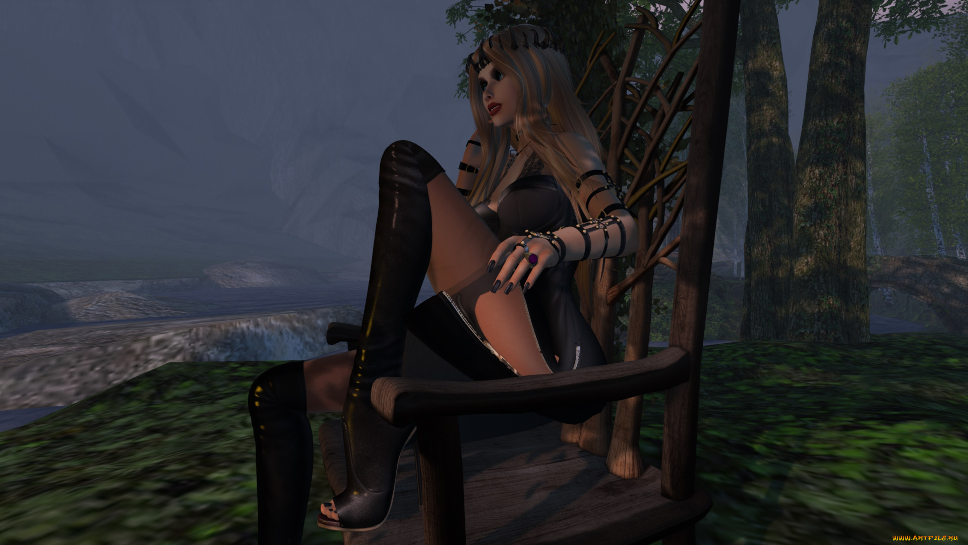 3д, графика, люди, , people, девушки, взгляд, фон