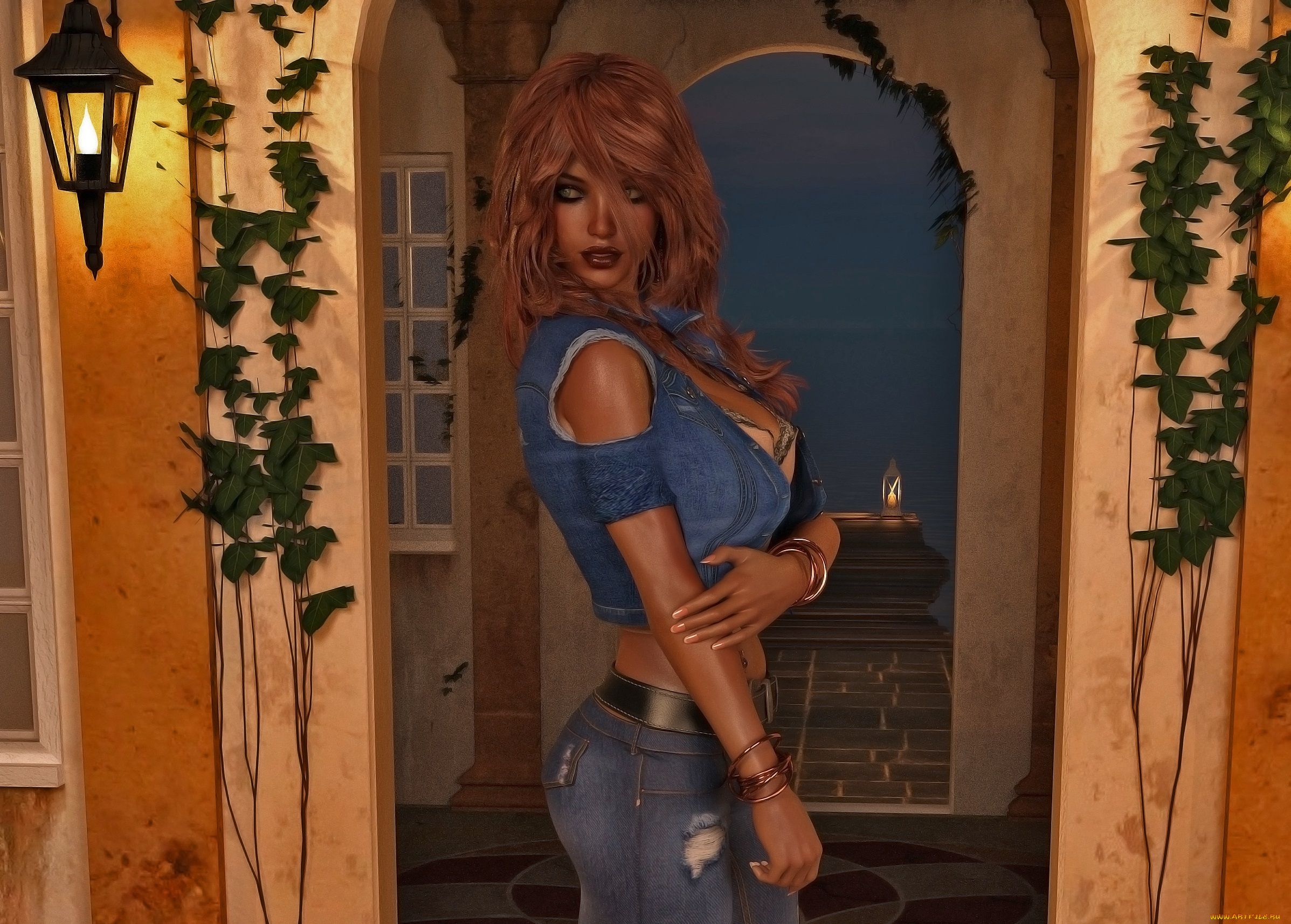 3д, графика, люди, , people, девушка, взгляд, фон