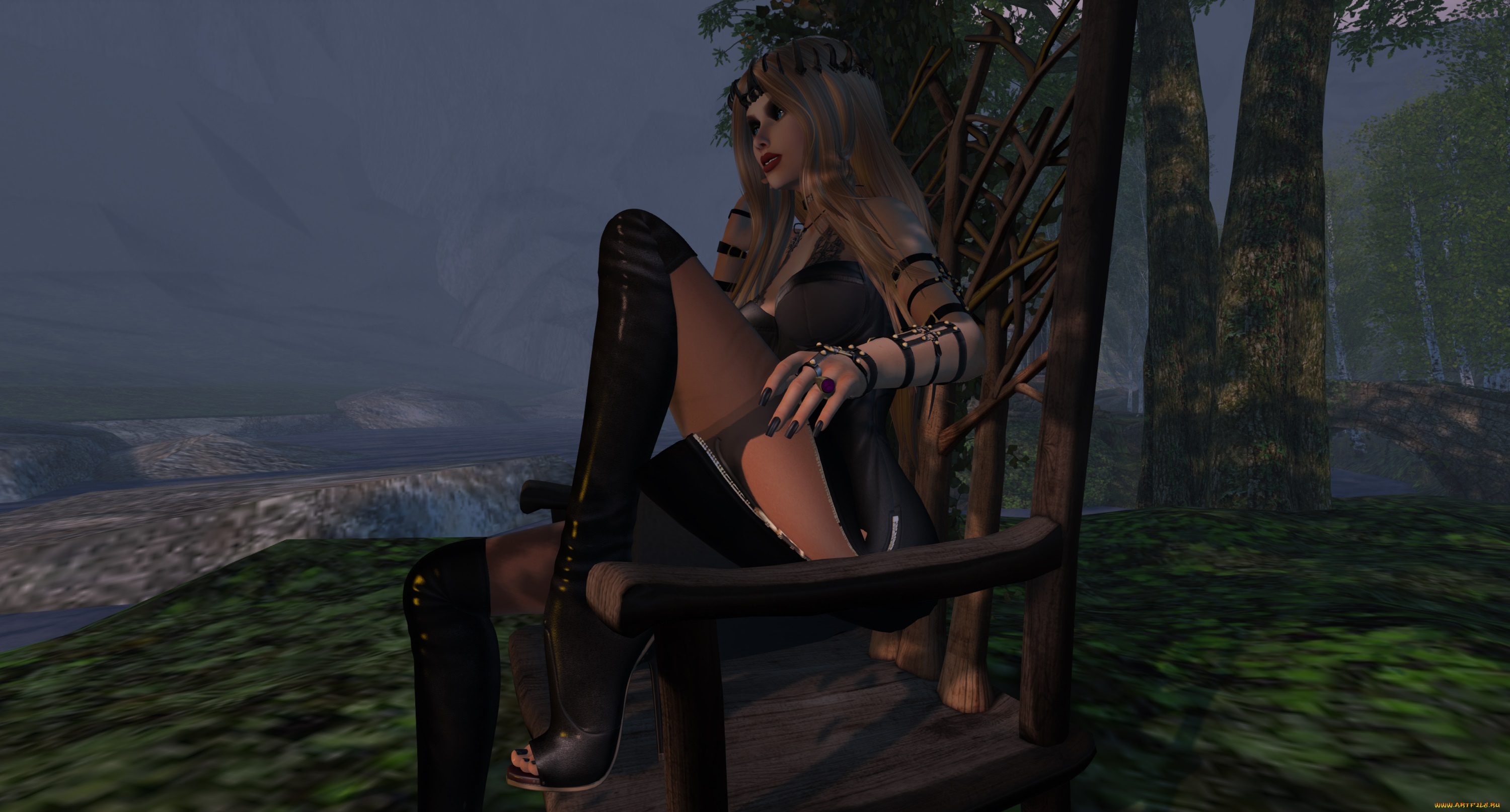 3д, графика, люди, , people, девушки, взгляд, фон