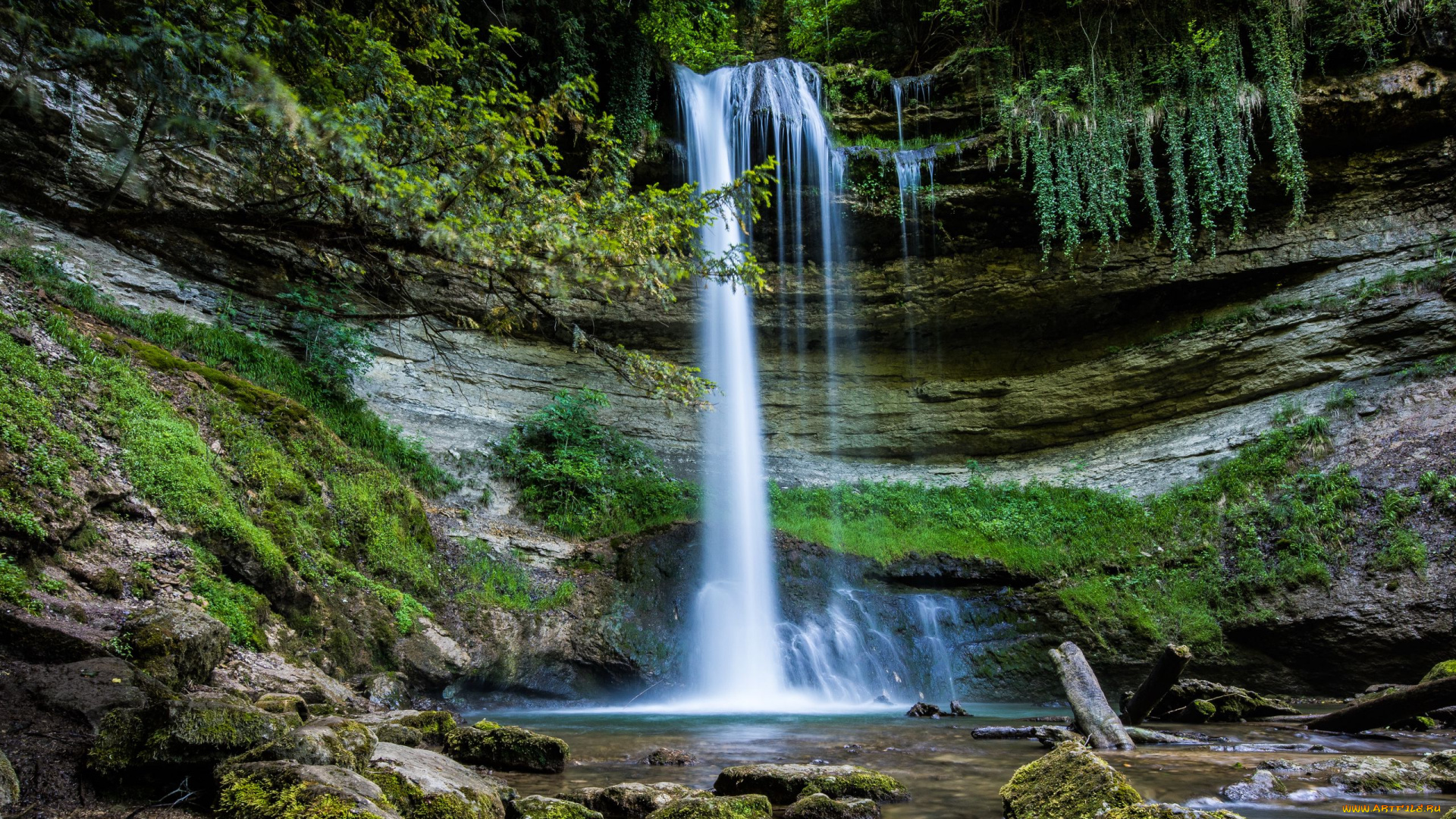 природа, водопады, поток, водопад, вода