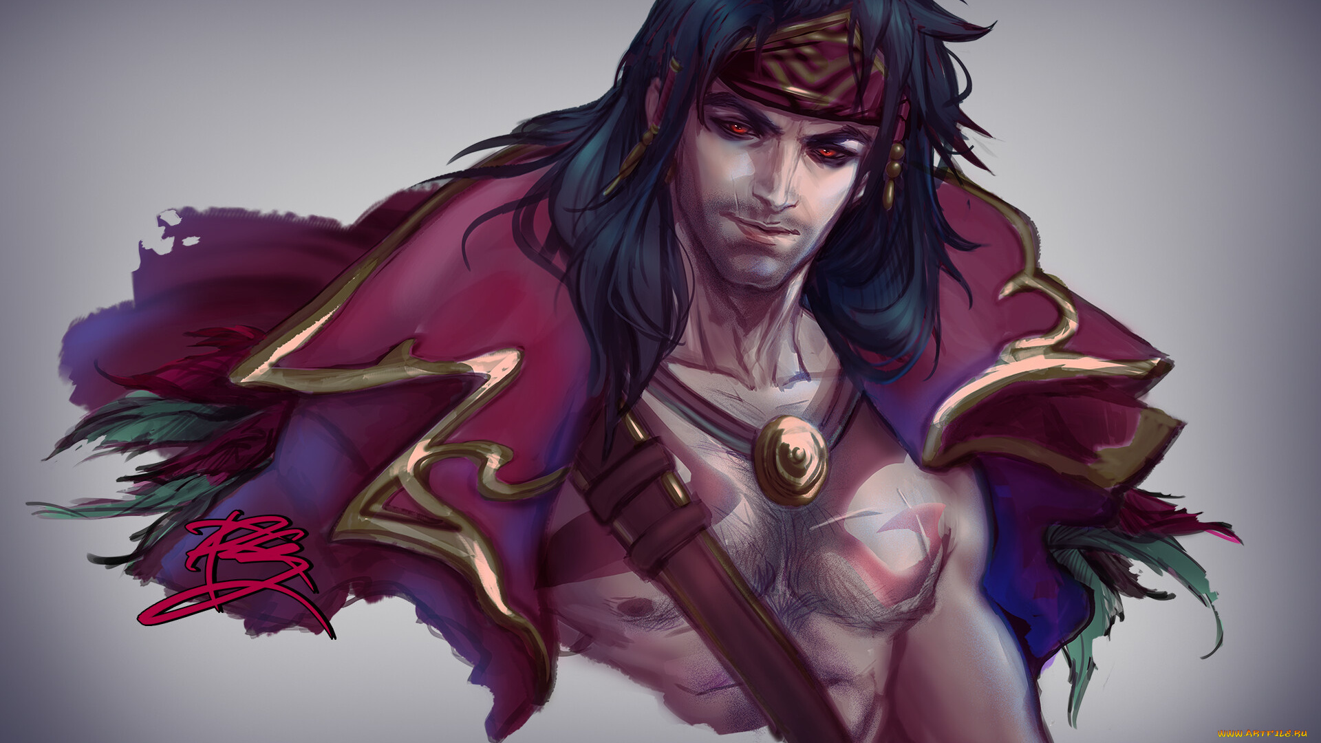 видео, игры, league, of, legends, плащ, перья, taric