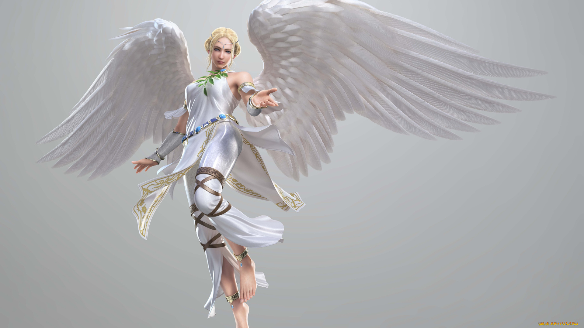 видео, игры, tekken, tag, tournament, 2, девушка, ангел, крылья, жест