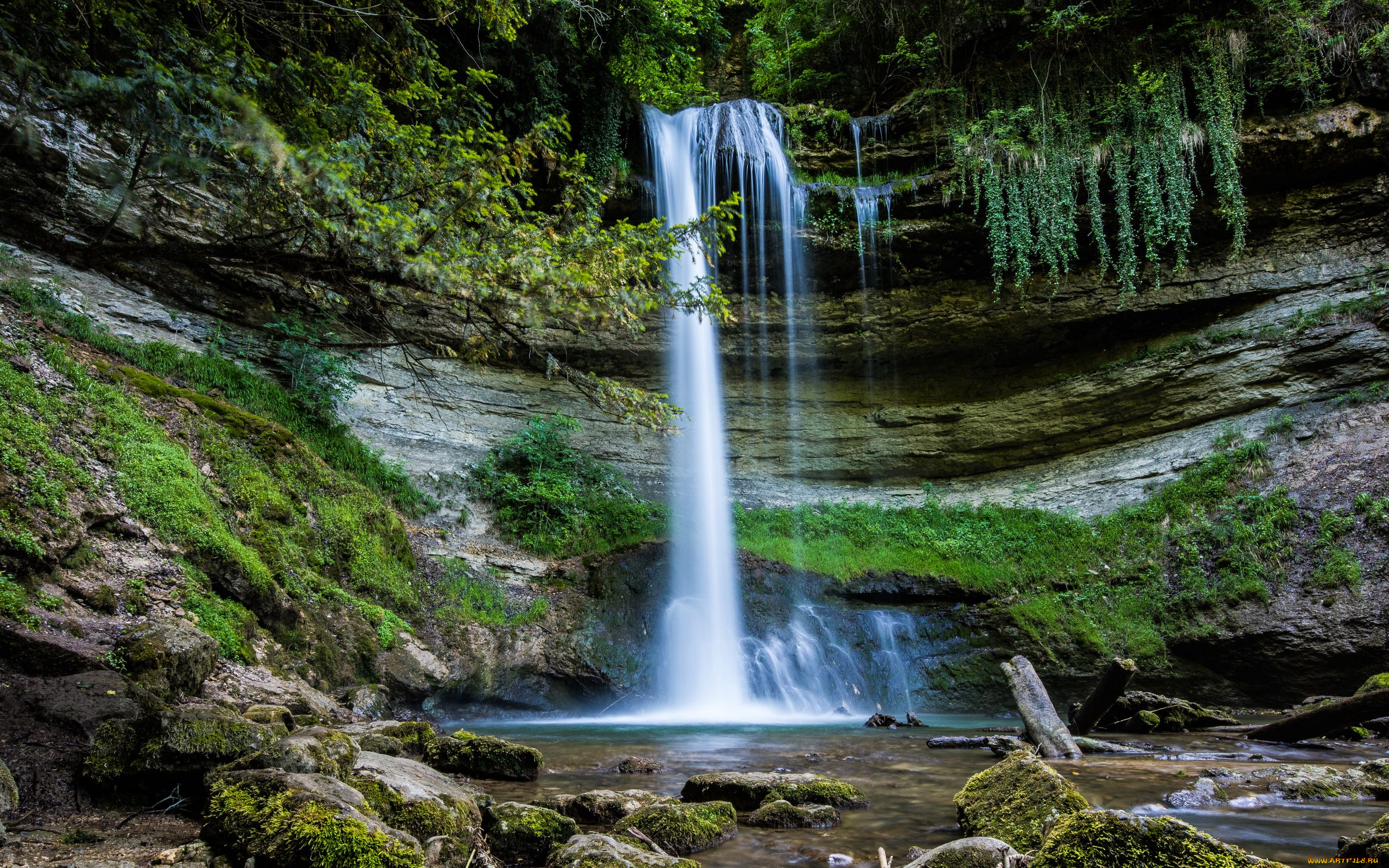 природа, водопады, поток, водопад, вода