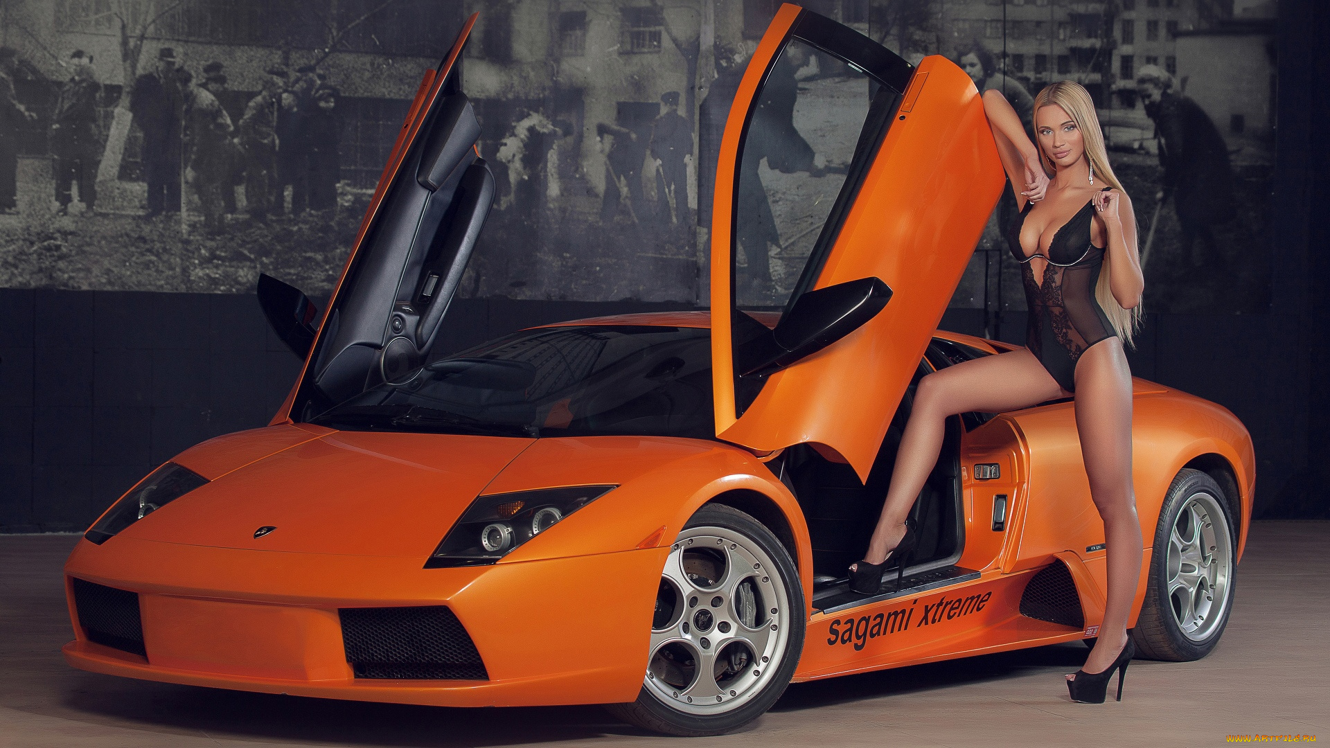 автомобили, -авто, с, девушками, lamborghini, murcielago