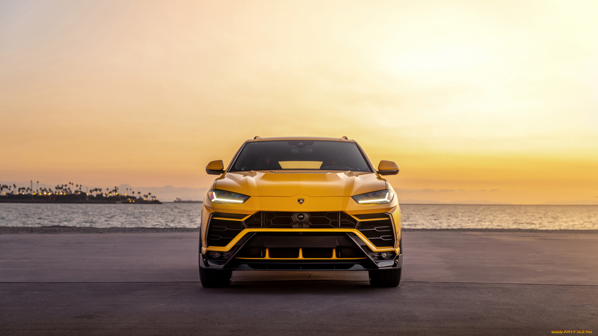 vorsteiner, , lamborghini, urus, 2021, автомобили, lamborghini, urus, 4k, тюнинг, 2021, года, вид, спереди, итальянские, желтый, побережье