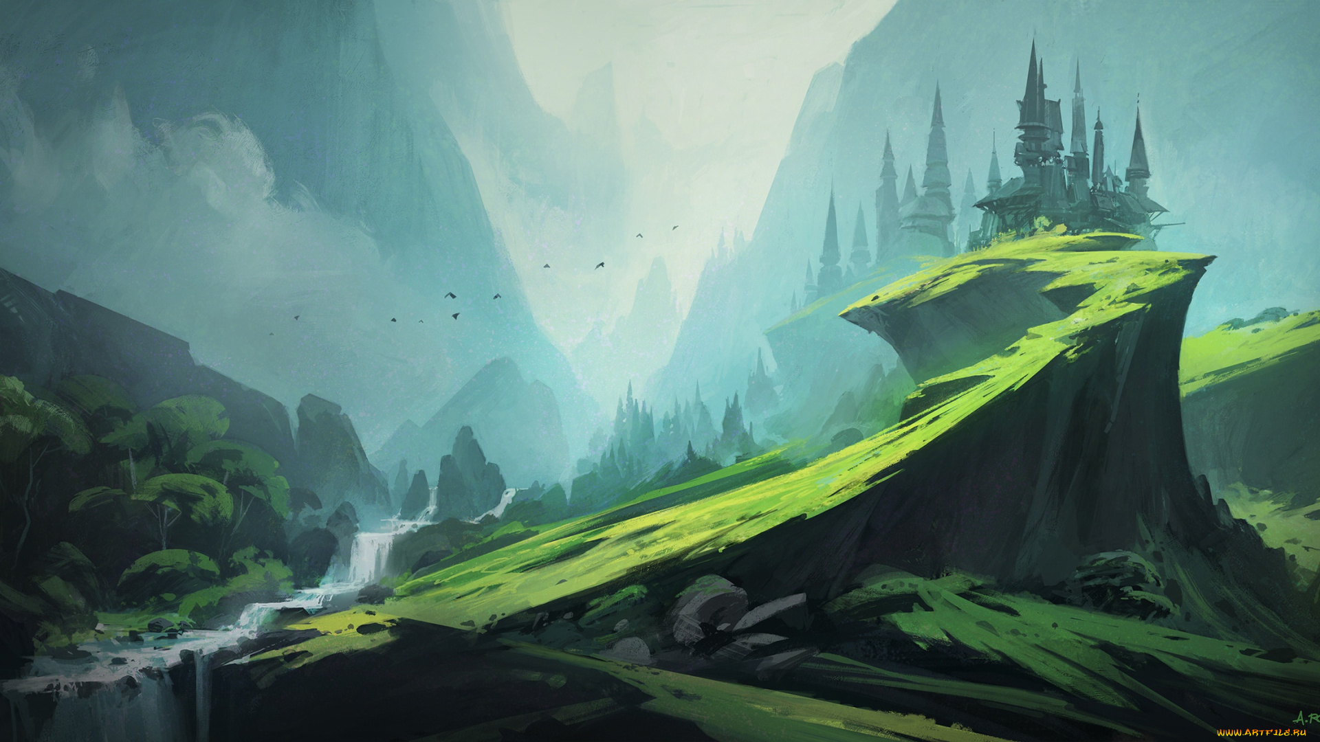 фэнтези, пейзажи, замок