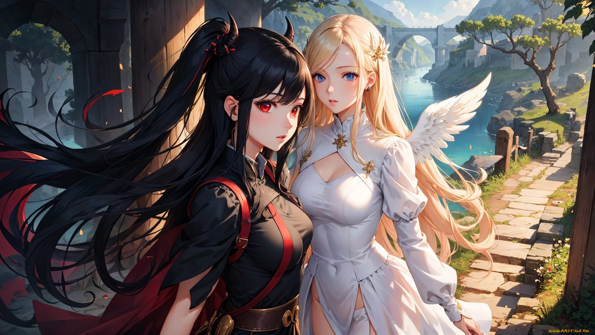 аниме, ангелы, , демоны, нейросети, графика, нейроарт, ai, art, нейронные, сети, рисунки, нейро, искусство