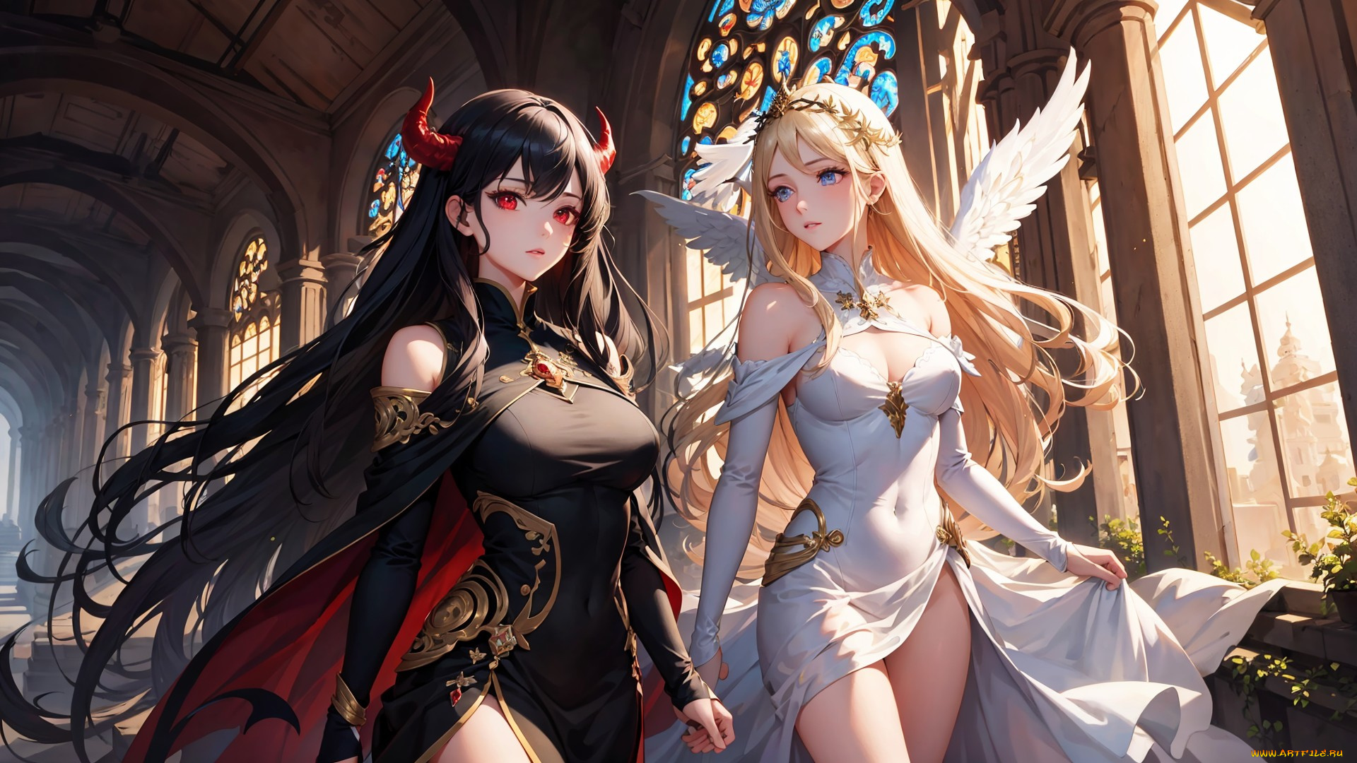 аниме, ангелы, , демоны, нейросети, графика, нейроарт, ai, art, нейронные, сети, рисунки, нейро, искусство