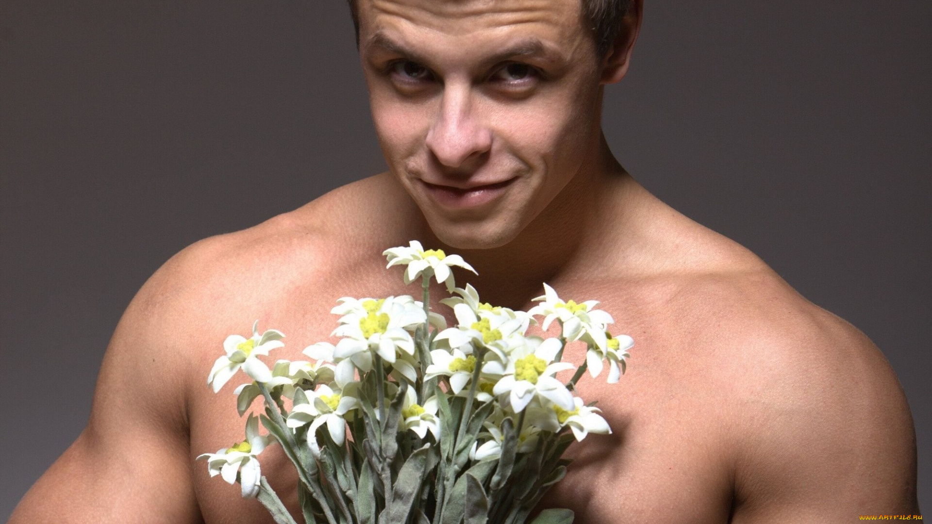 мужчины, -unsort, мужчина, торс, цветы