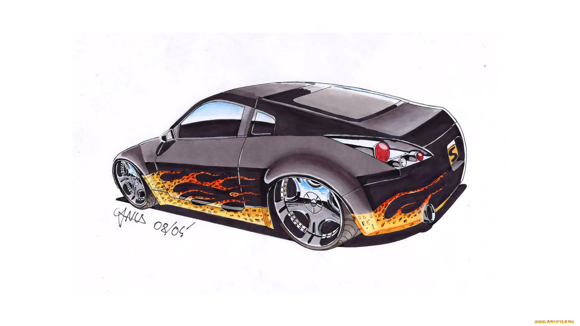 295805, рисованное, авто, мото, автомобиль
