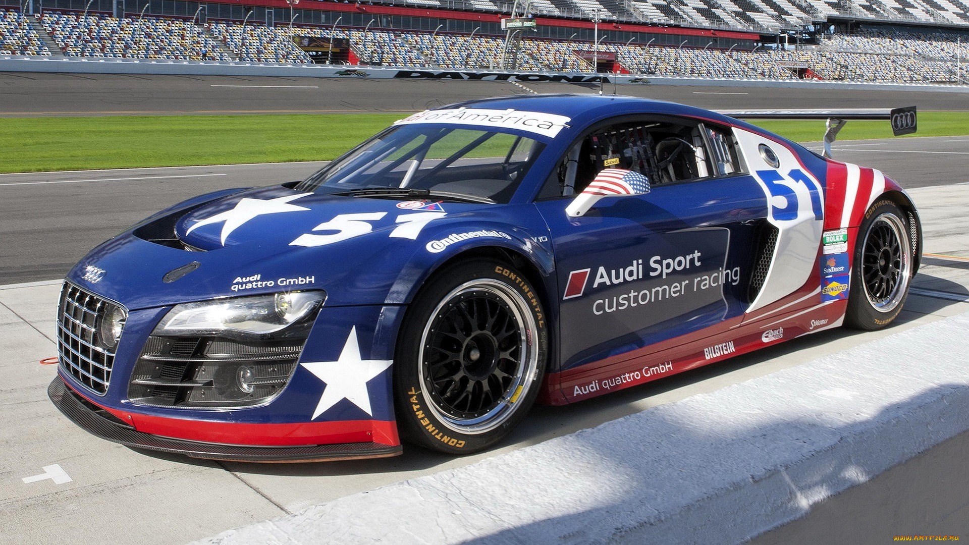audi, r8, grand-am, 24h, daytona, автомобили, audi, синий, стадион, траса