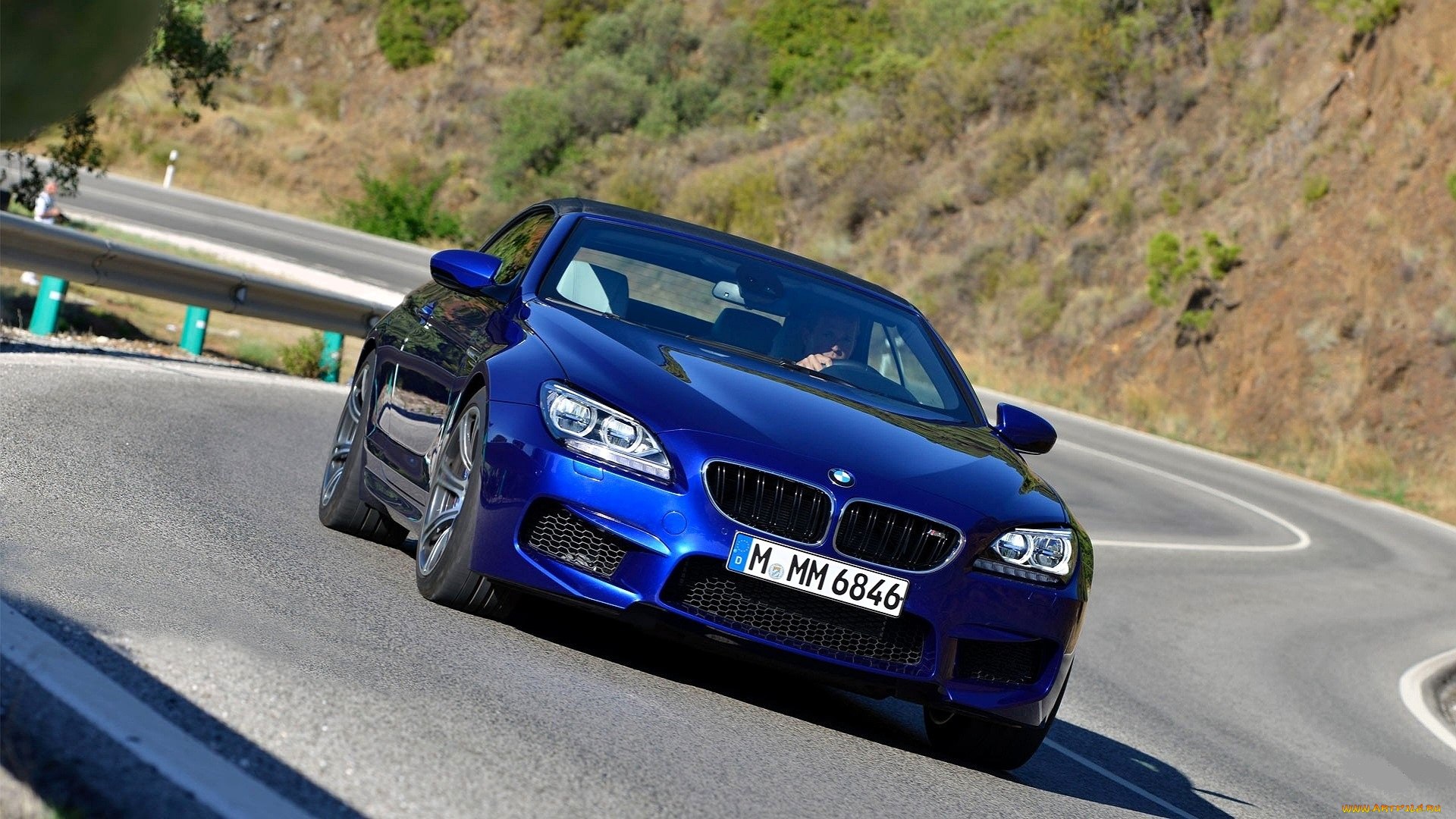 bmw, m6, convertible, 2012, автомобили, bmw, синий, дорога, повороты