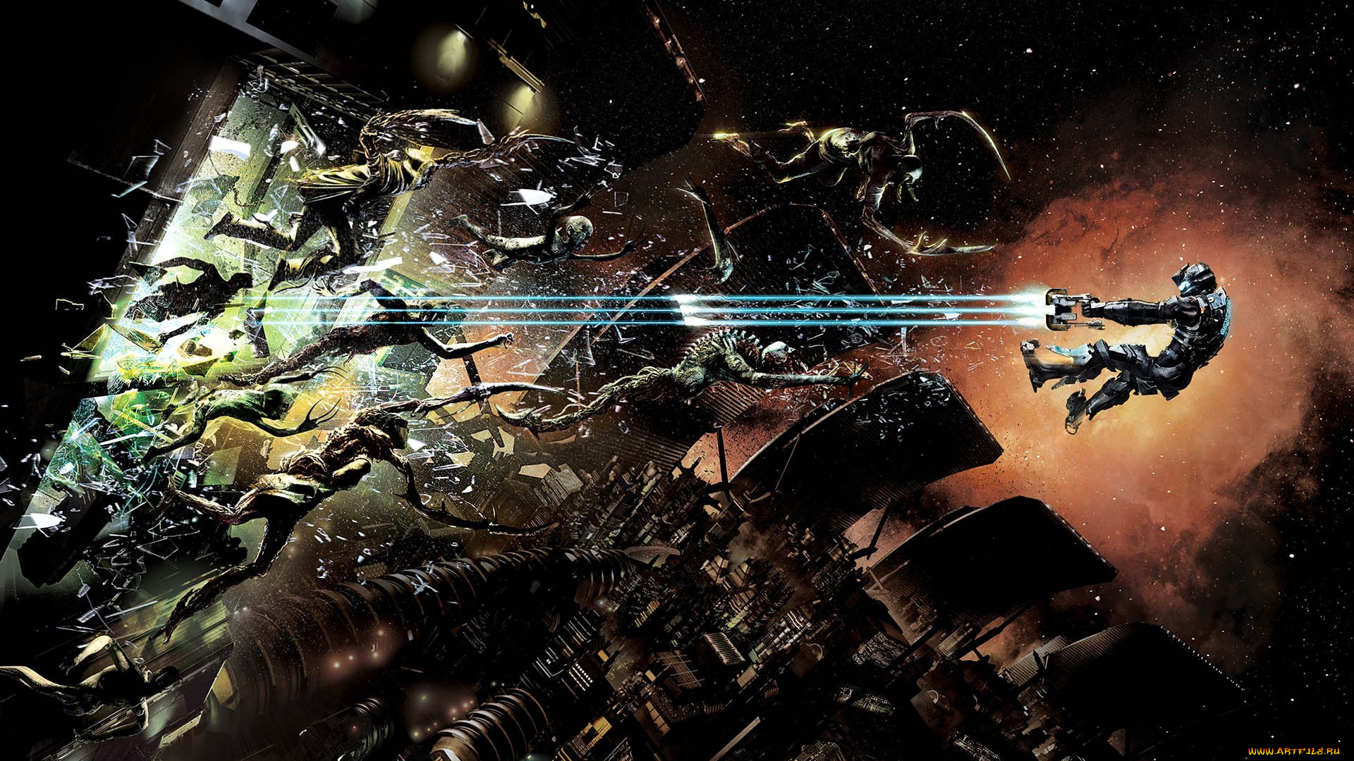 видео, игры, dead, space, 2, человек, оружие, выстрел, монстры, космос