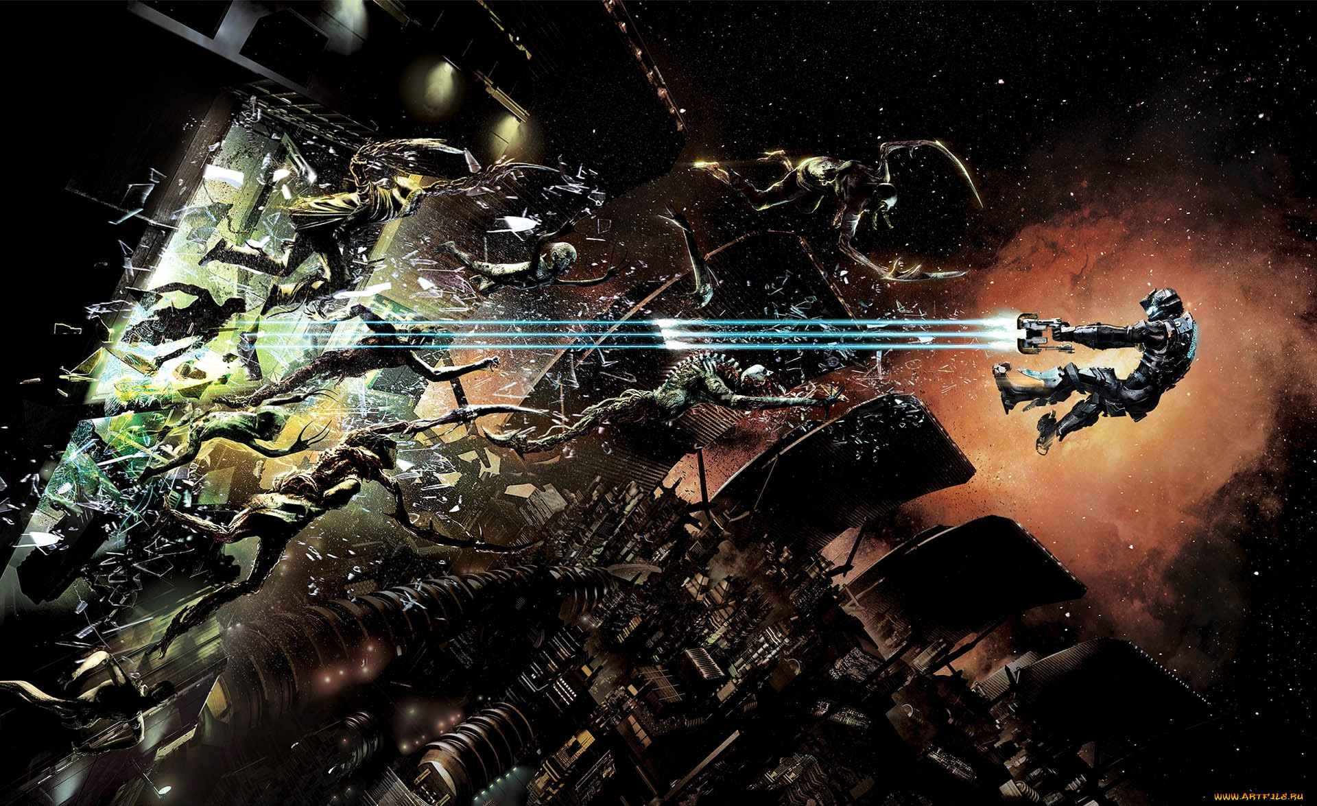 видео, игры, dead, space, 2, человек, оружие, выстрел, монстры, космос