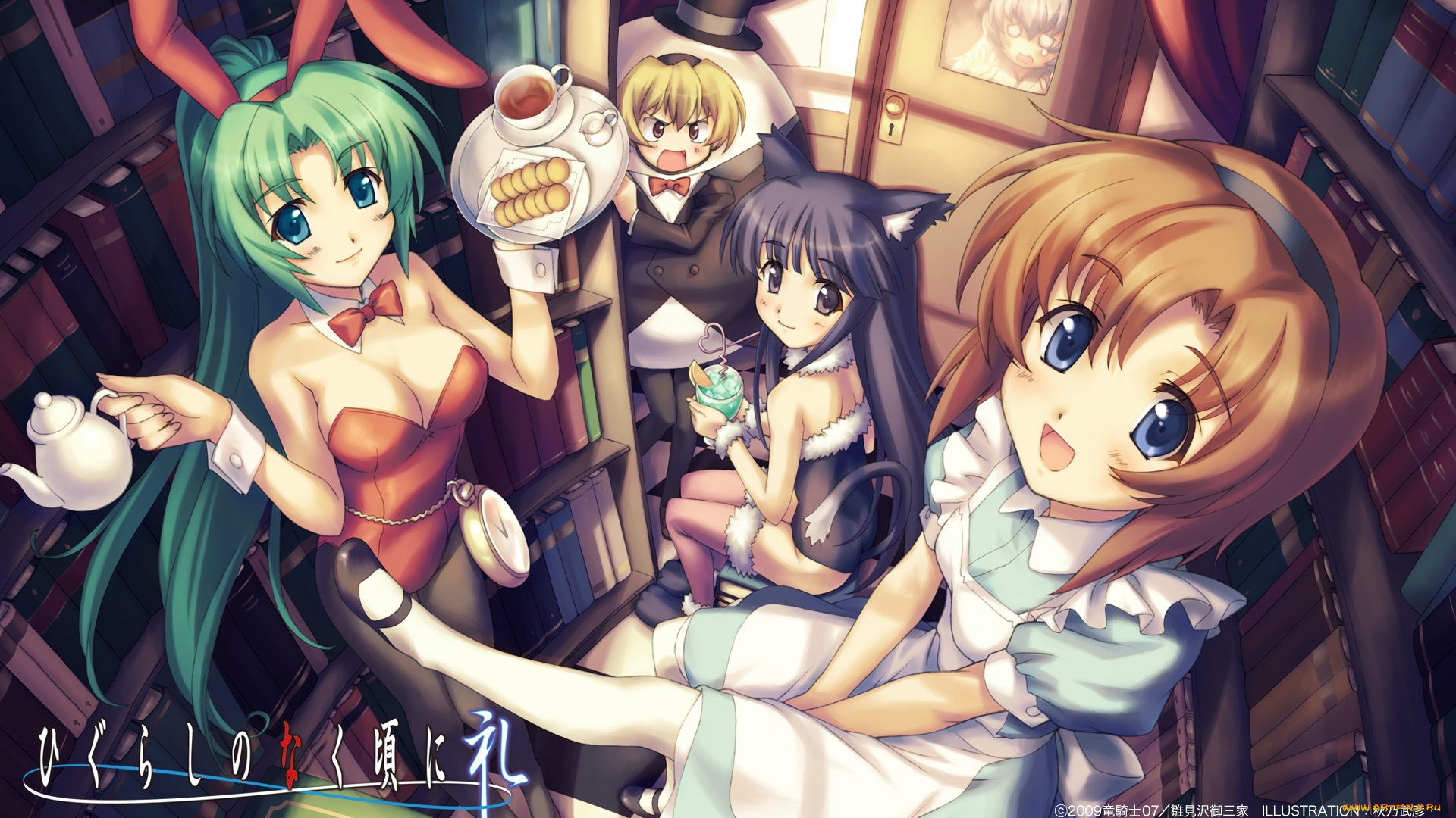 аниме, higurashi, no, naku, koro, ni, ryuuguu, rena, furude, rika, sonozaki, mion, houjou, satoko