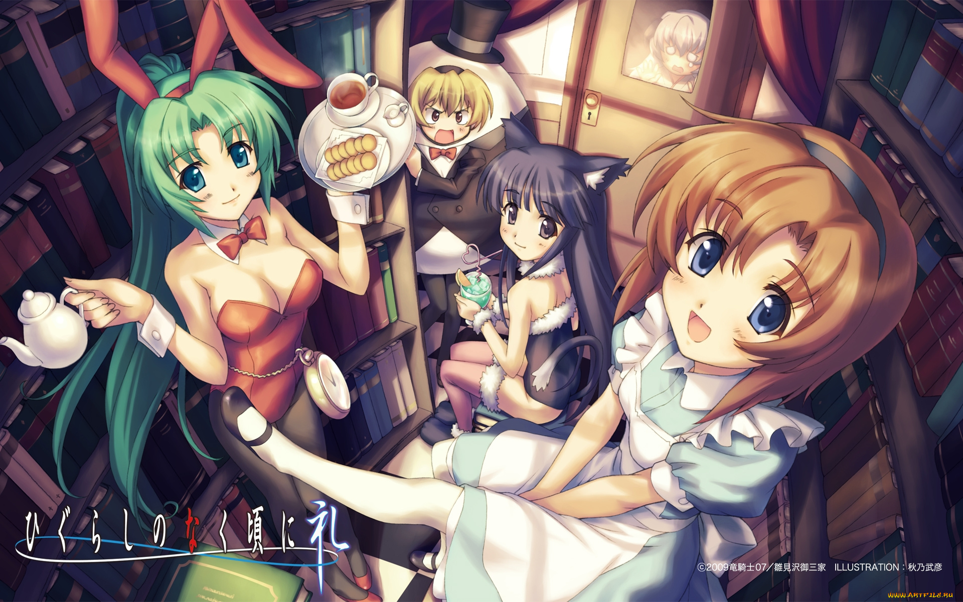 аниме, higurashi, no, naku, koro, ni, ryuuguu, rena, furude, rika, sonozaki, mion, houjou, satoko