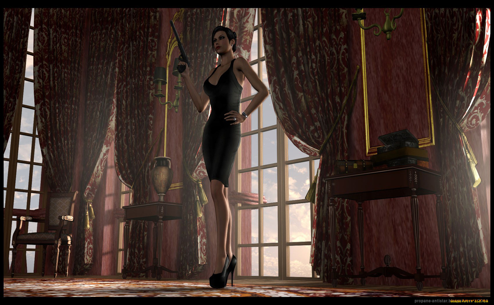 3д, графика, people, люди, девушка, комната