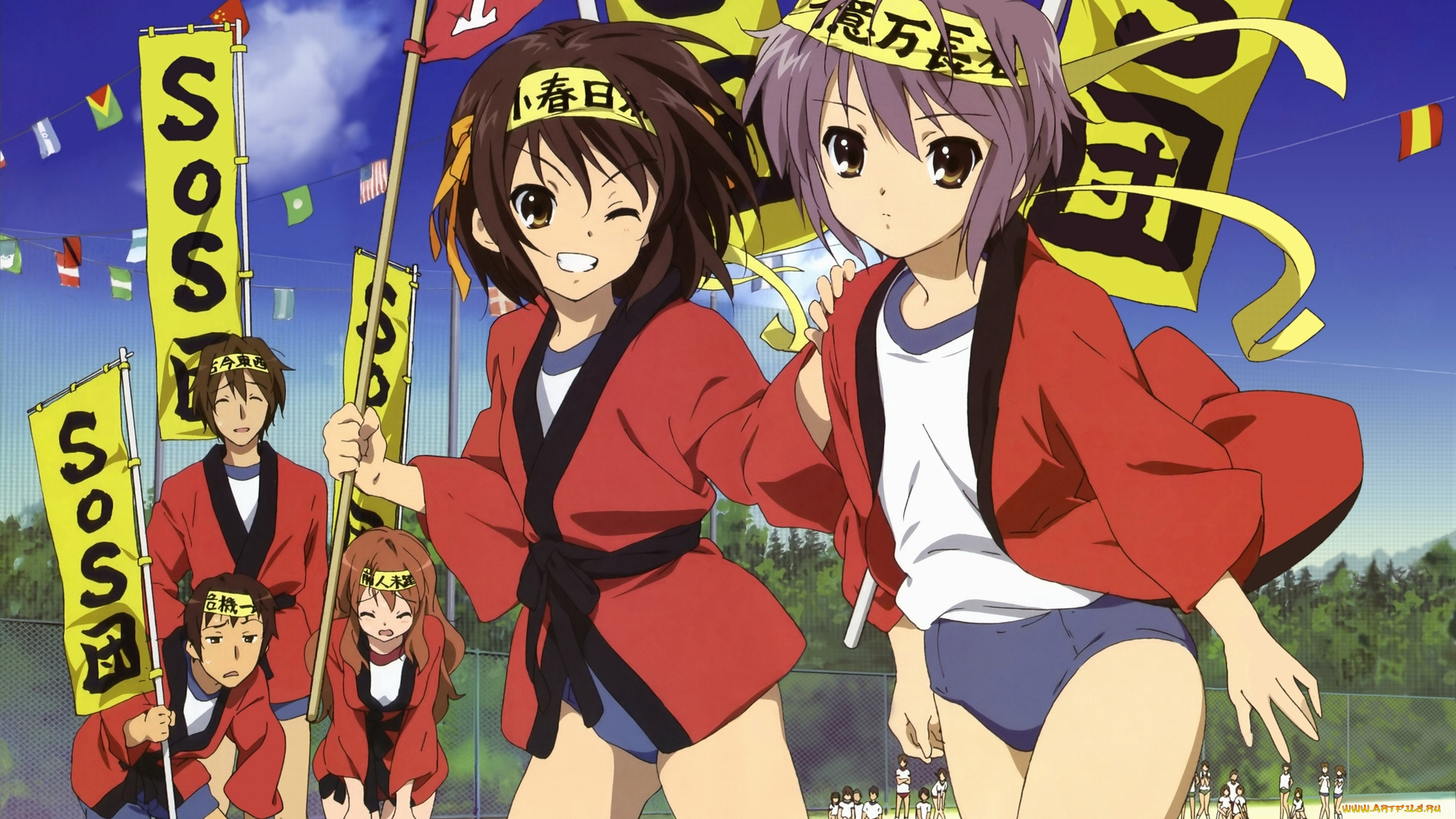 аниме, the, melancholy, of, haruhi, suzumiya, девушки, кимоно