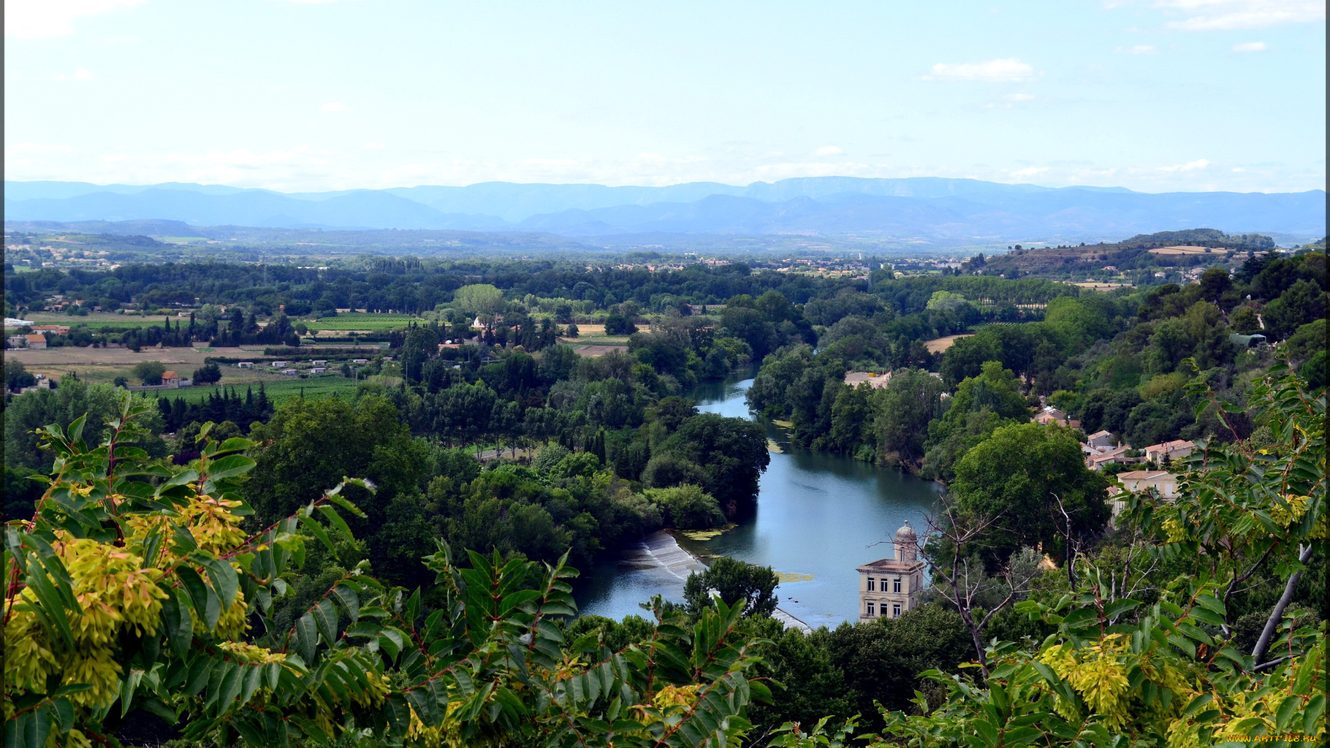франция, безье, города, пейзажи, река