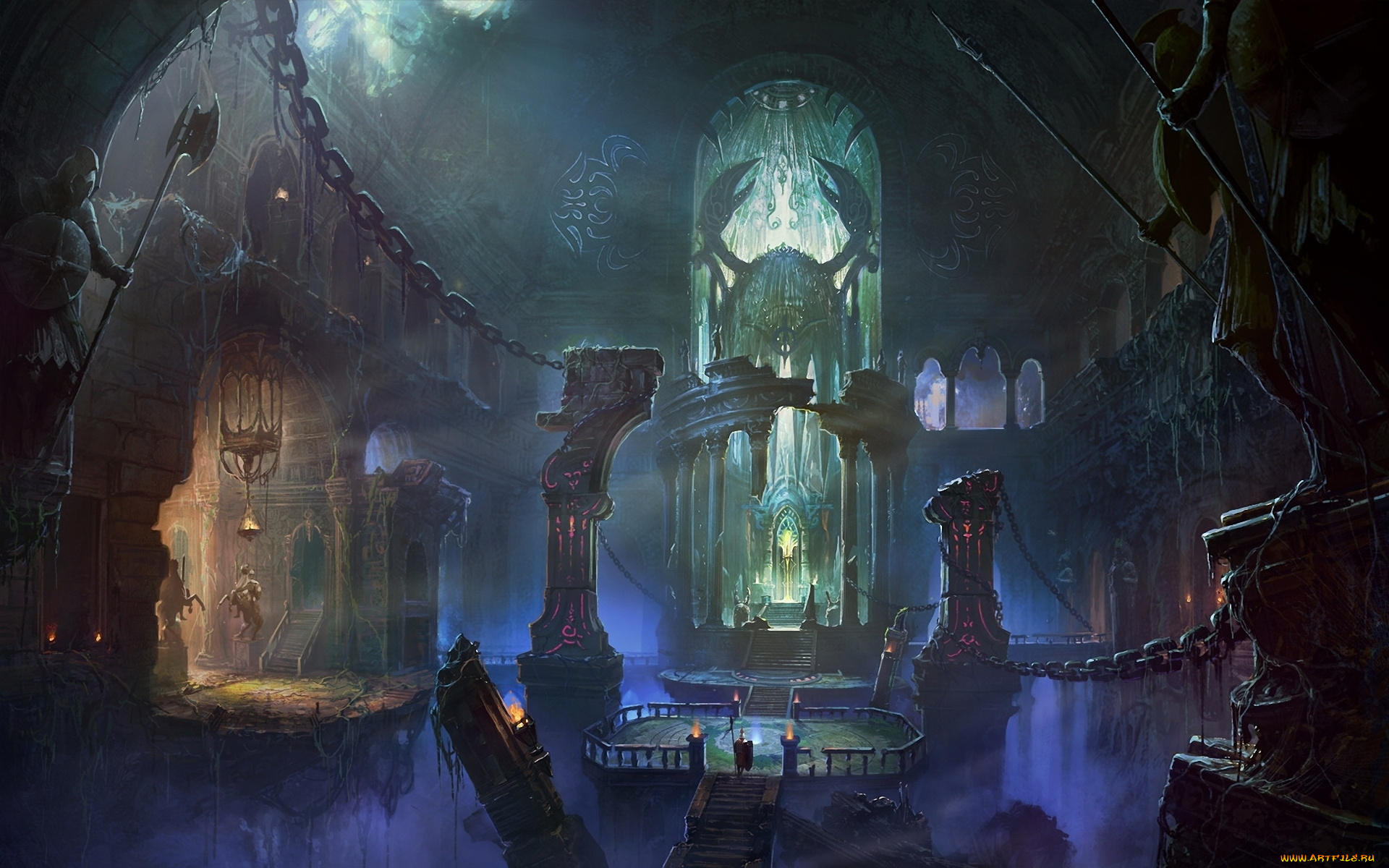 фэнтези, иные, миры, времена, руины, цепи