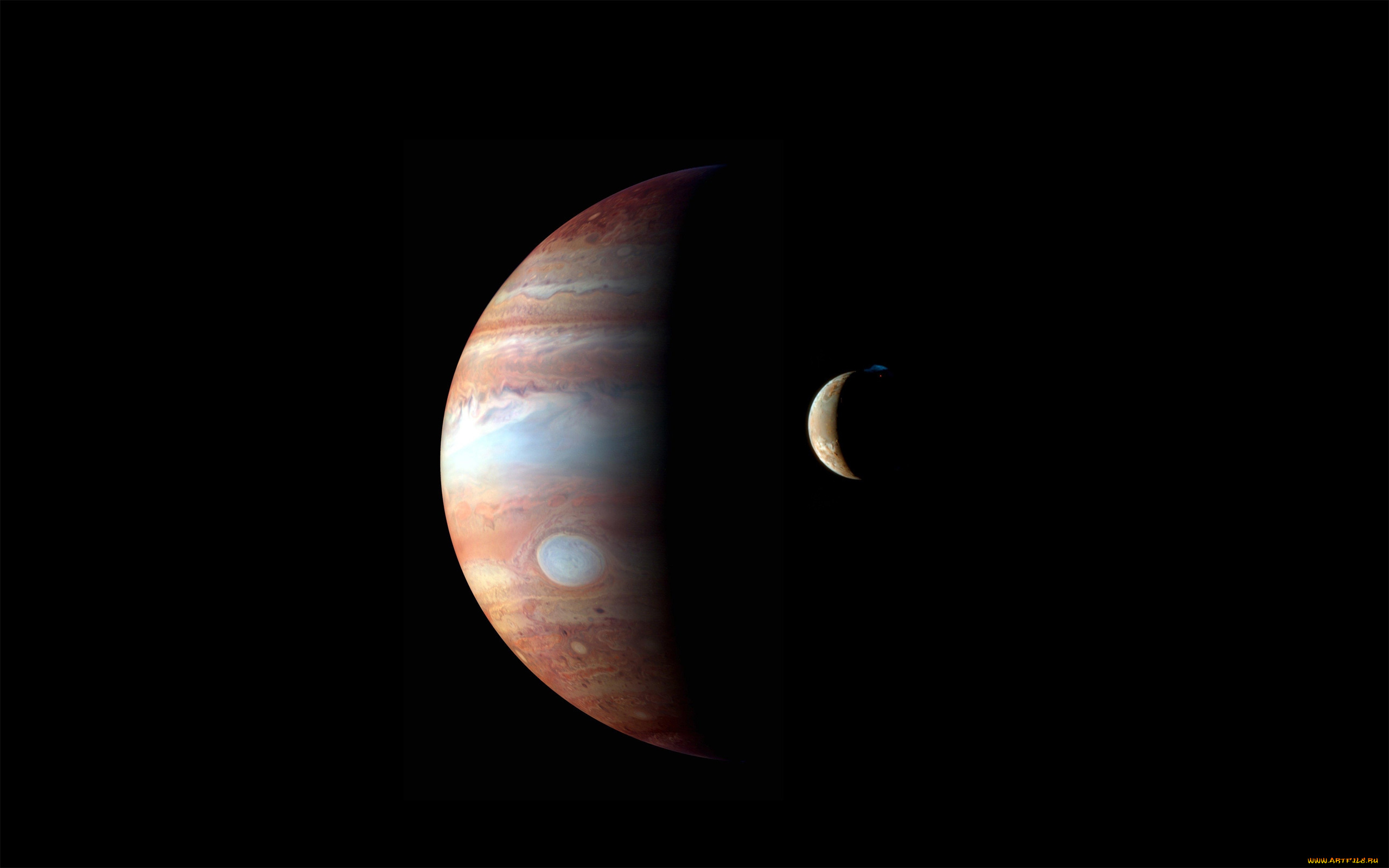 jupiter, and, io, космос, юпитер, ио, спутник