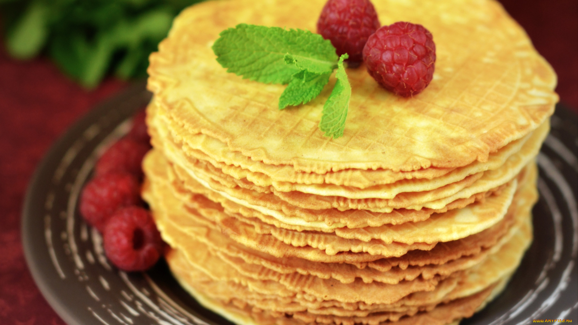 еда, блины, оладьи, малина