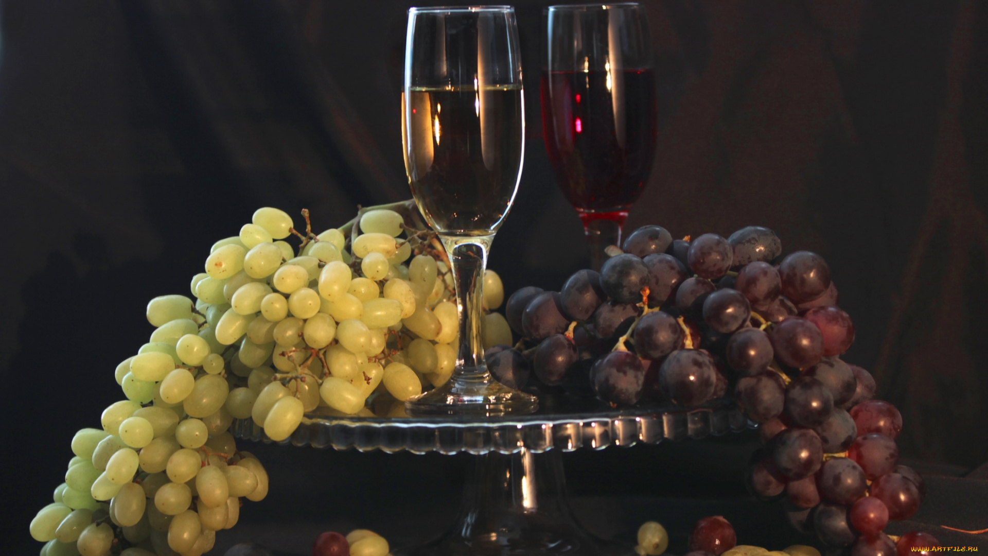 еда, напитки, вино, виноград, бокалы