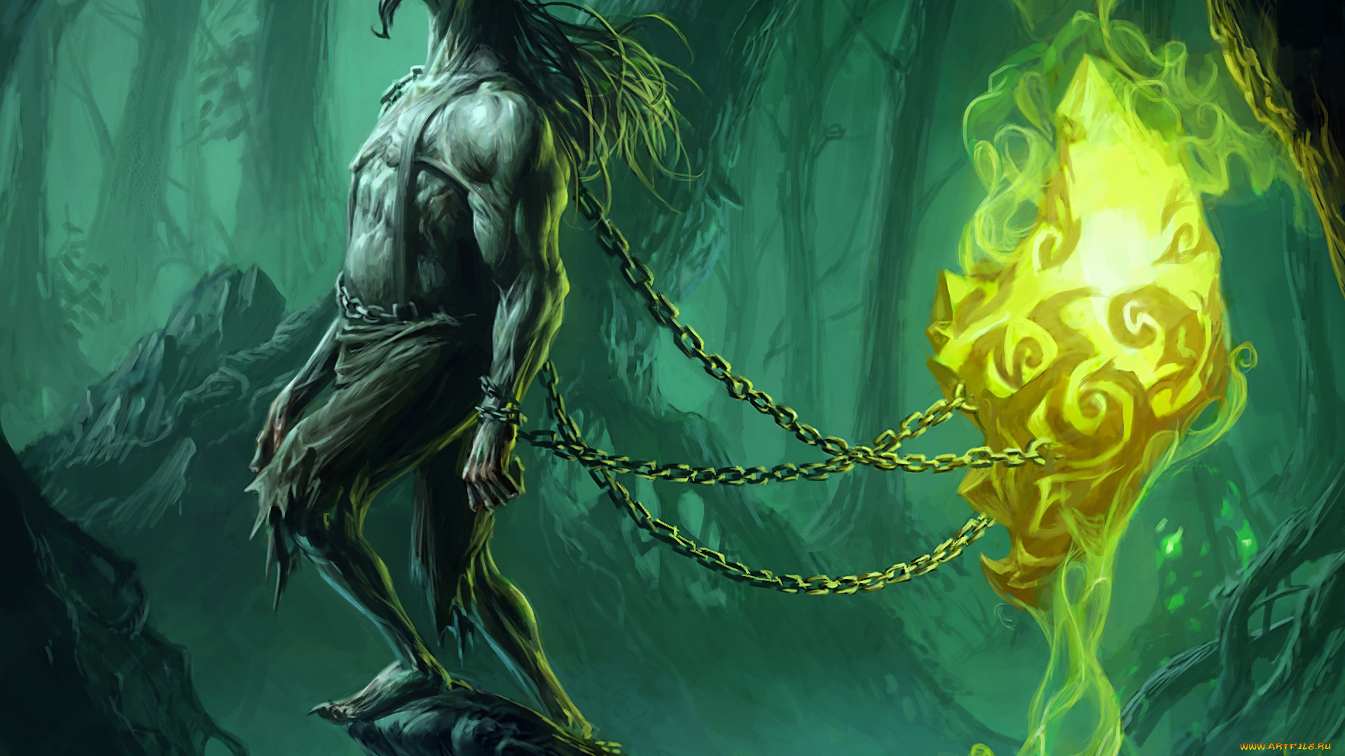 фэнтези, существа, цепи