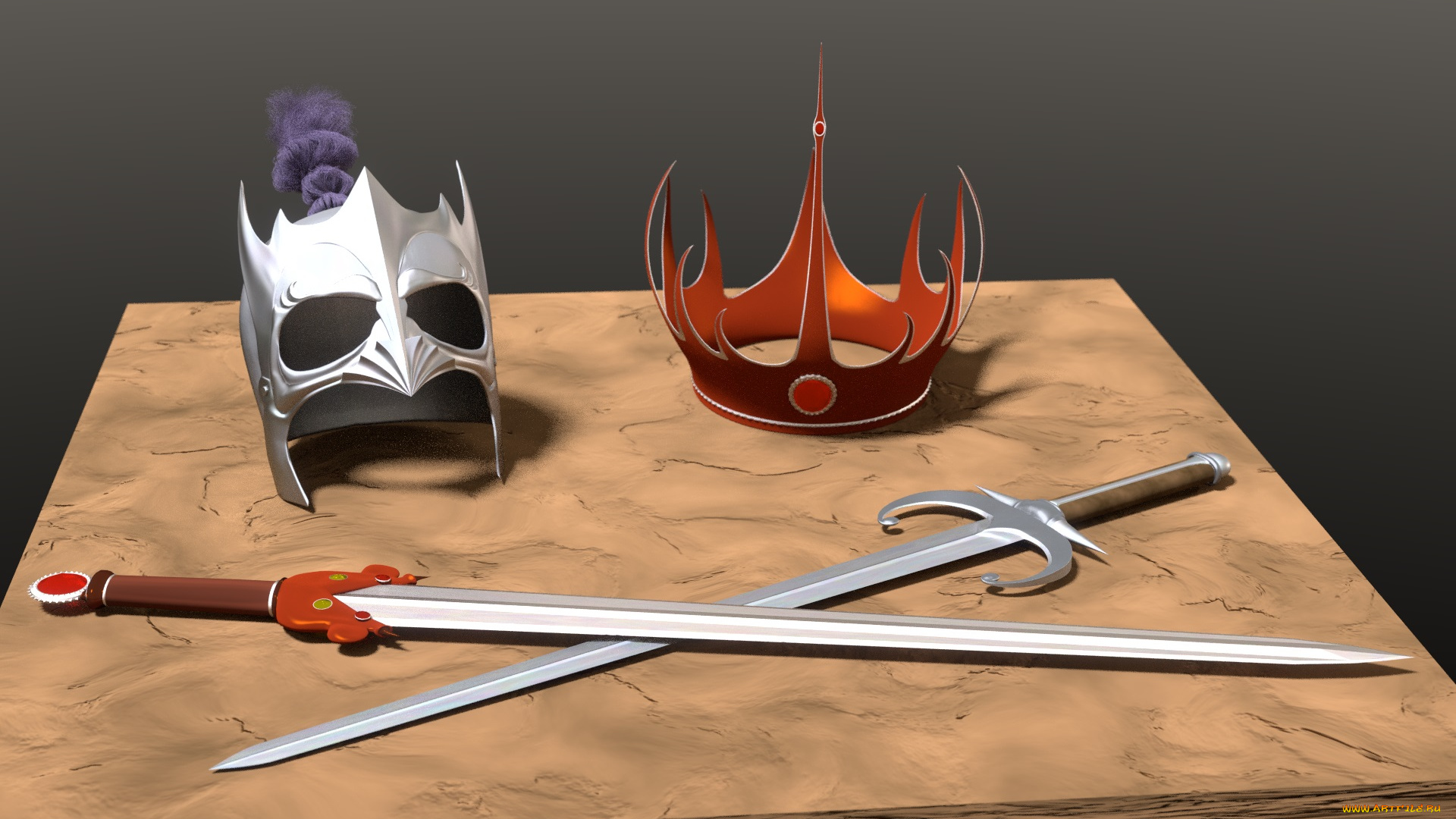 оружие, 3d, мечи, стол