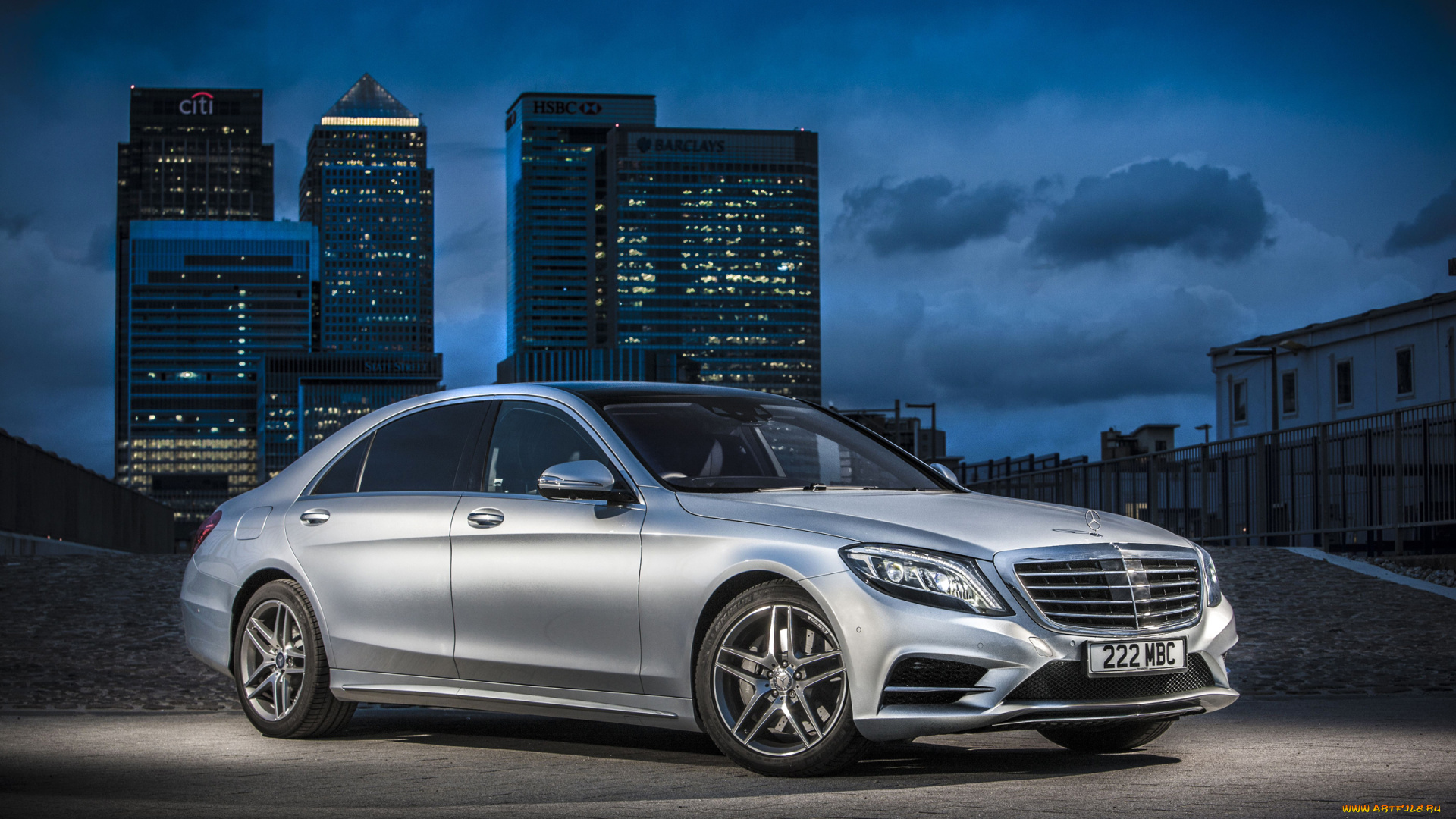 2014, mercedes-benz, s300, w222, bluetec, hybrid, автомобили, mercedes-benz, город, ночь, серебристый