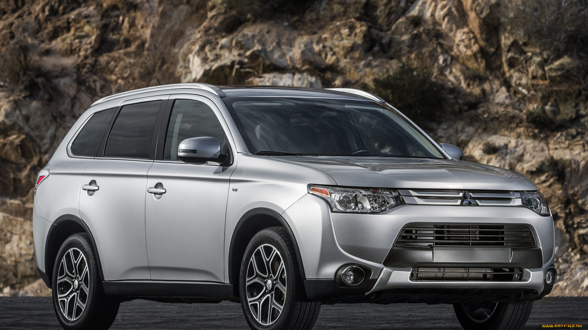 автомобили, mitsubishi, 2015г, outlander, us-spec, серый
