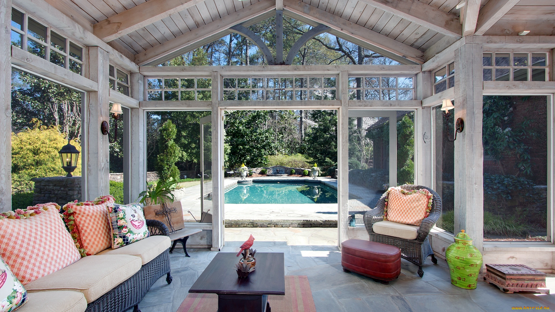 интерьер, веранды, , террасы, , балконы, бассейн, подушки