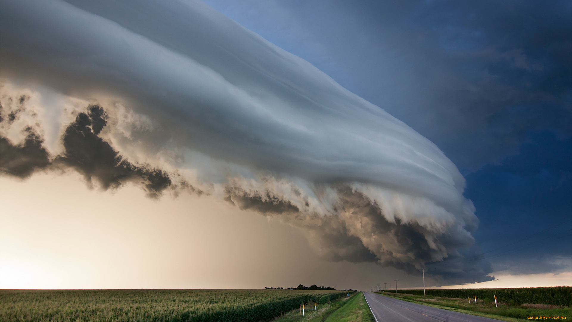 природа, стихия, пейзаж, тучи, поле