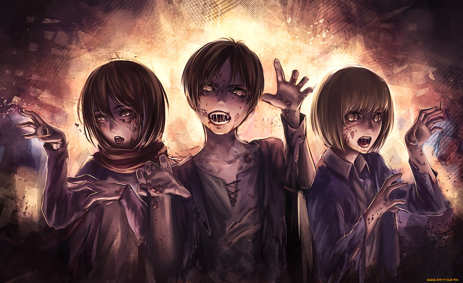 аниме, shingeki, no, kyojin, attack, on, titan, вторжение, гигантов, anime, eren, yeager, mikasa, ackerman, armin, arlert