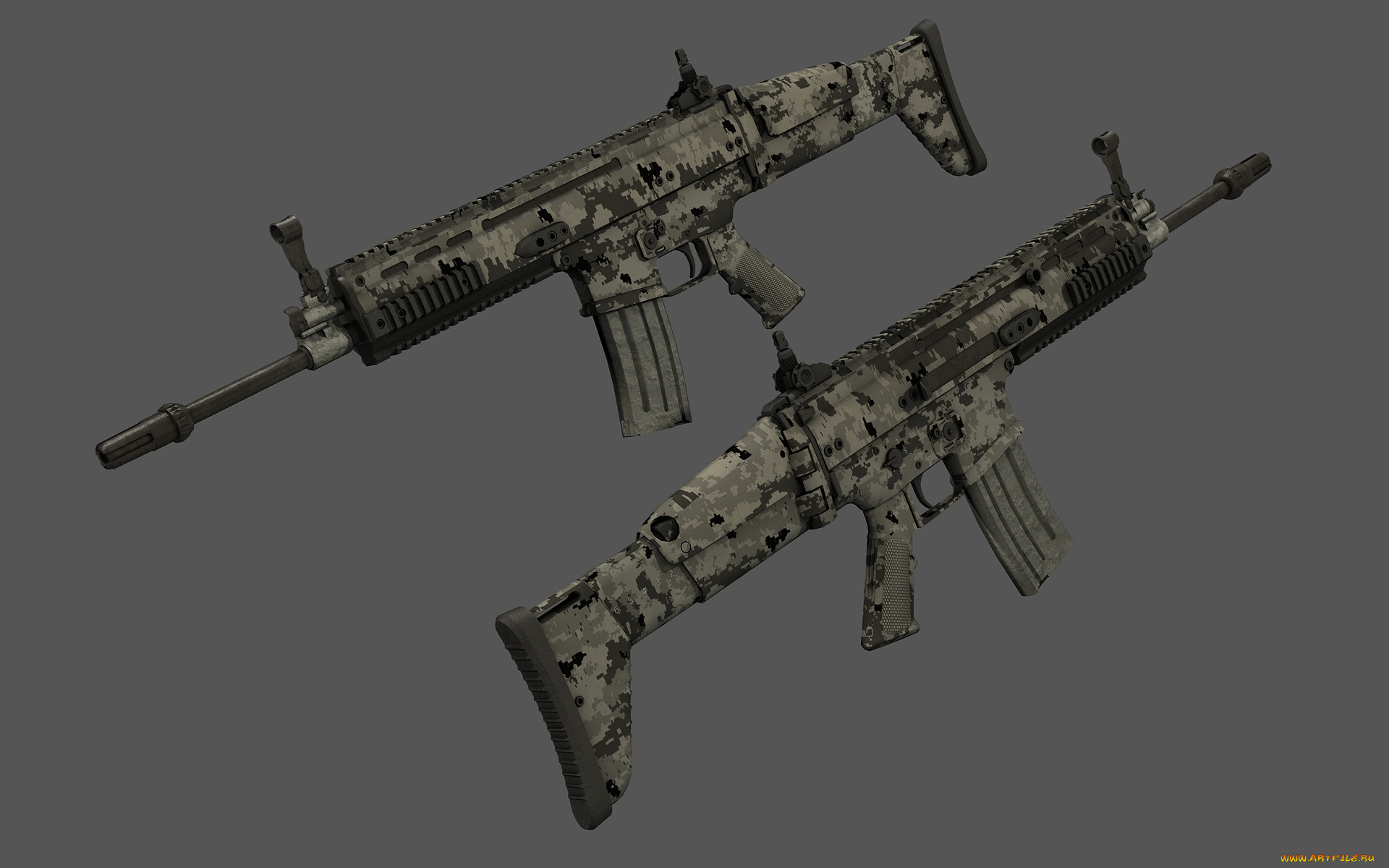 оружие, 3d, автоматы