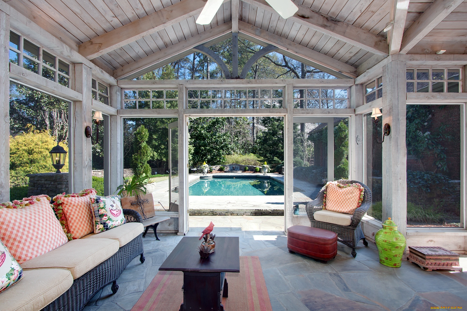 интерьер, веранды, , террасы, , балконы, бассейн, подушки