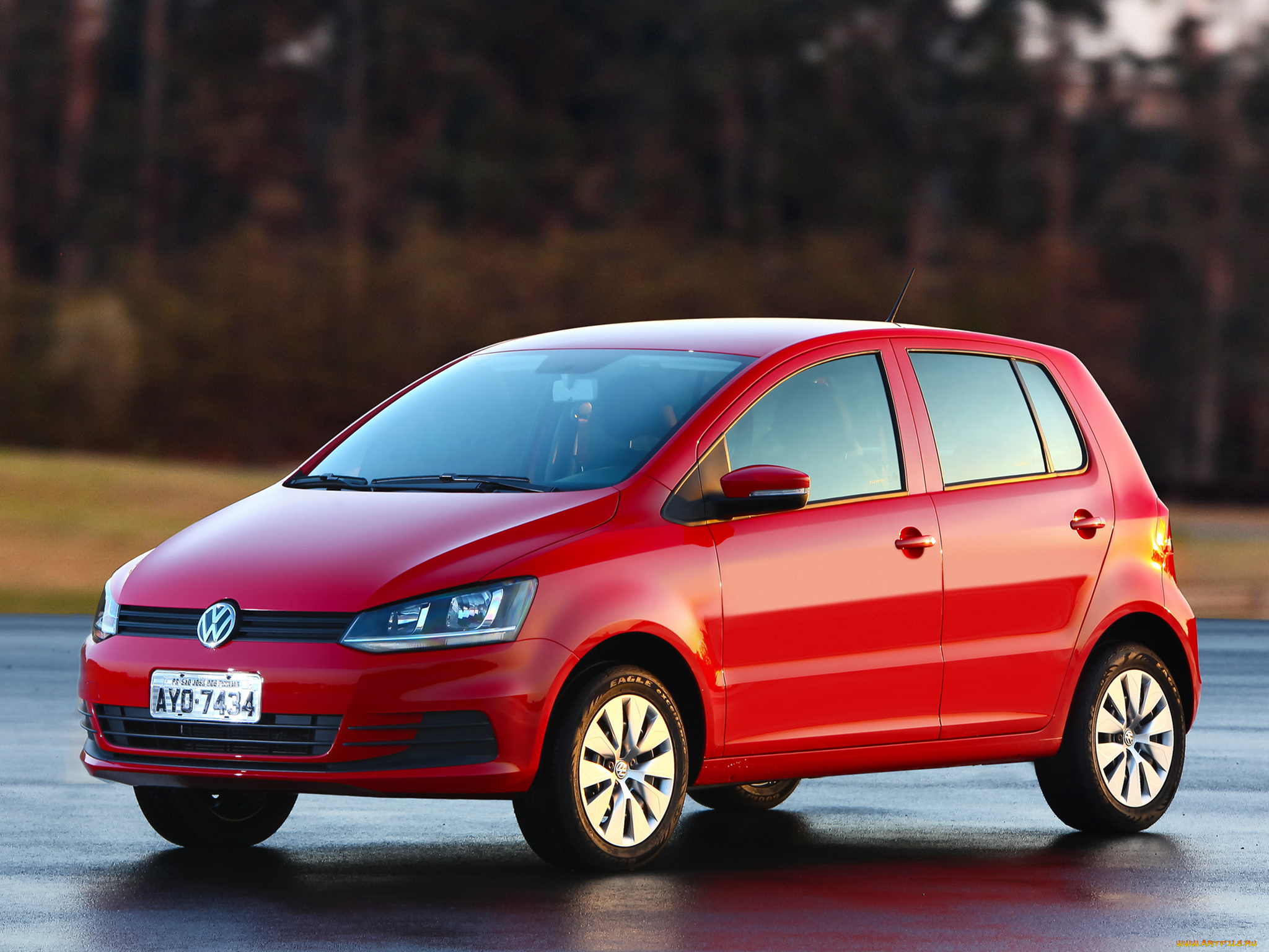 автомобили, volkswagen, fox, красный, 2014г, trendline