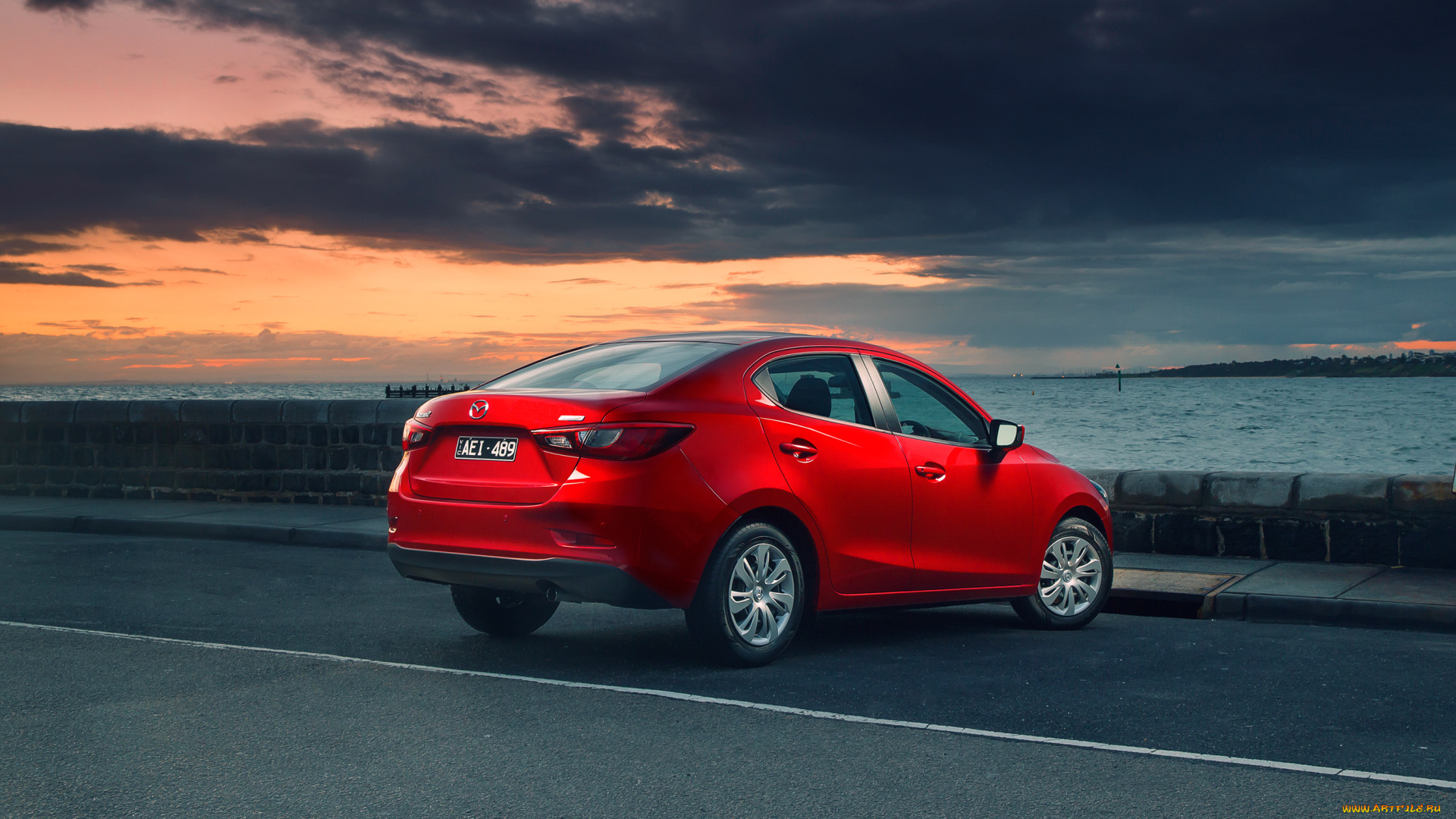 автомобили, mazda, sedan, mazda2, красный, 2015г, au-spec