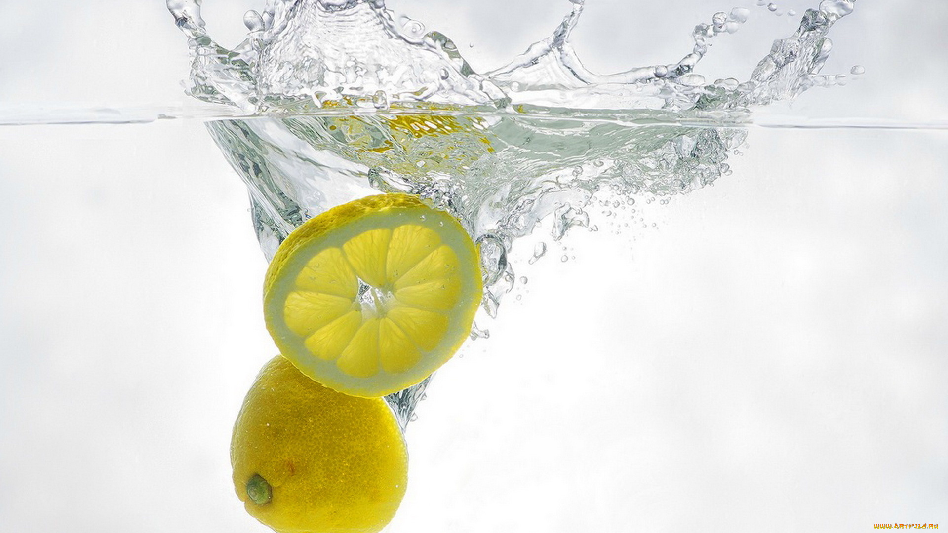 еда, цитрусы, лимоны, желтый, фрукт, цитрус, жидкость, брызги, ломтик, вода