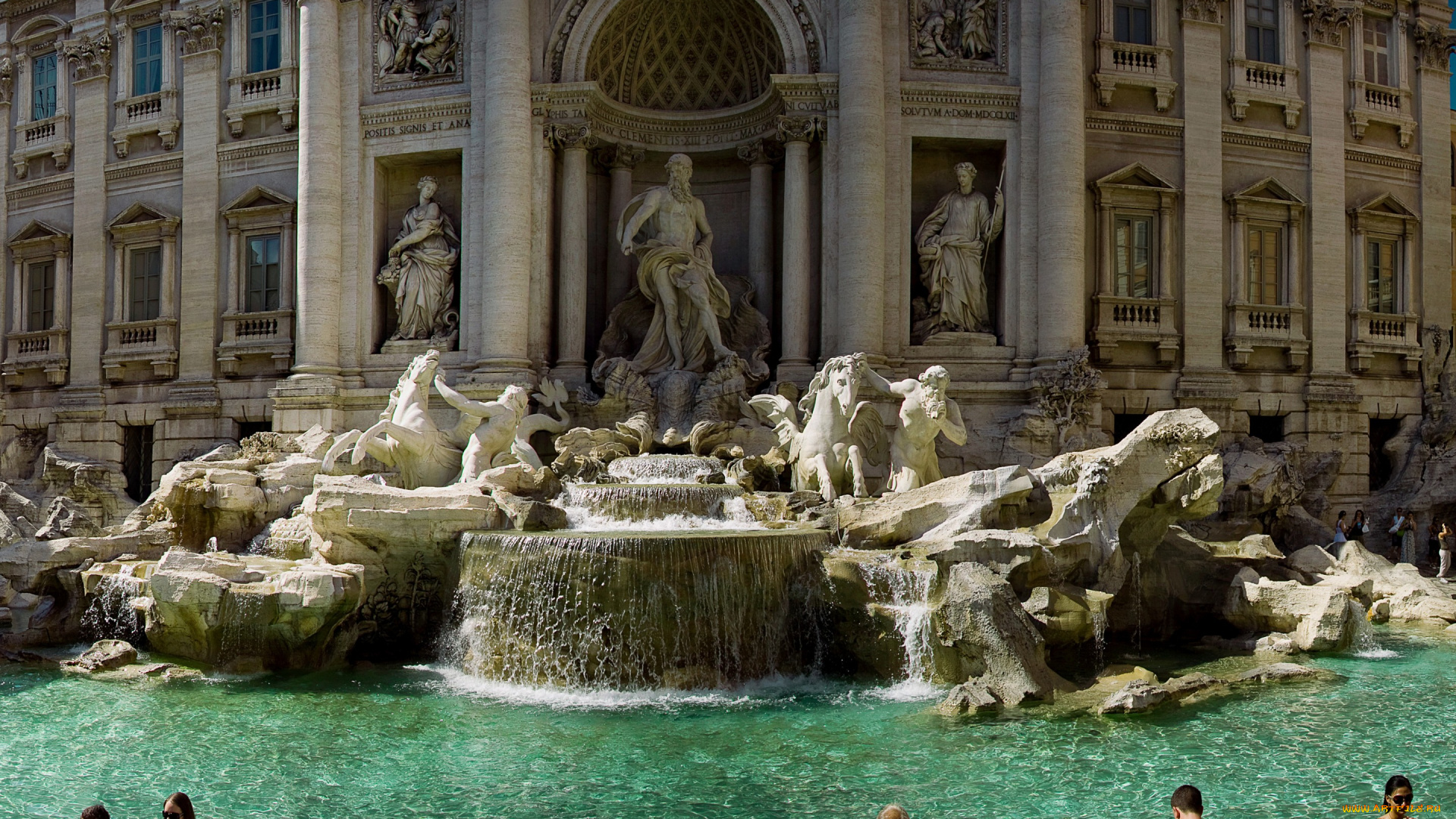 города, рим, , ватикан, , италия, панорама, фонтан, треви
